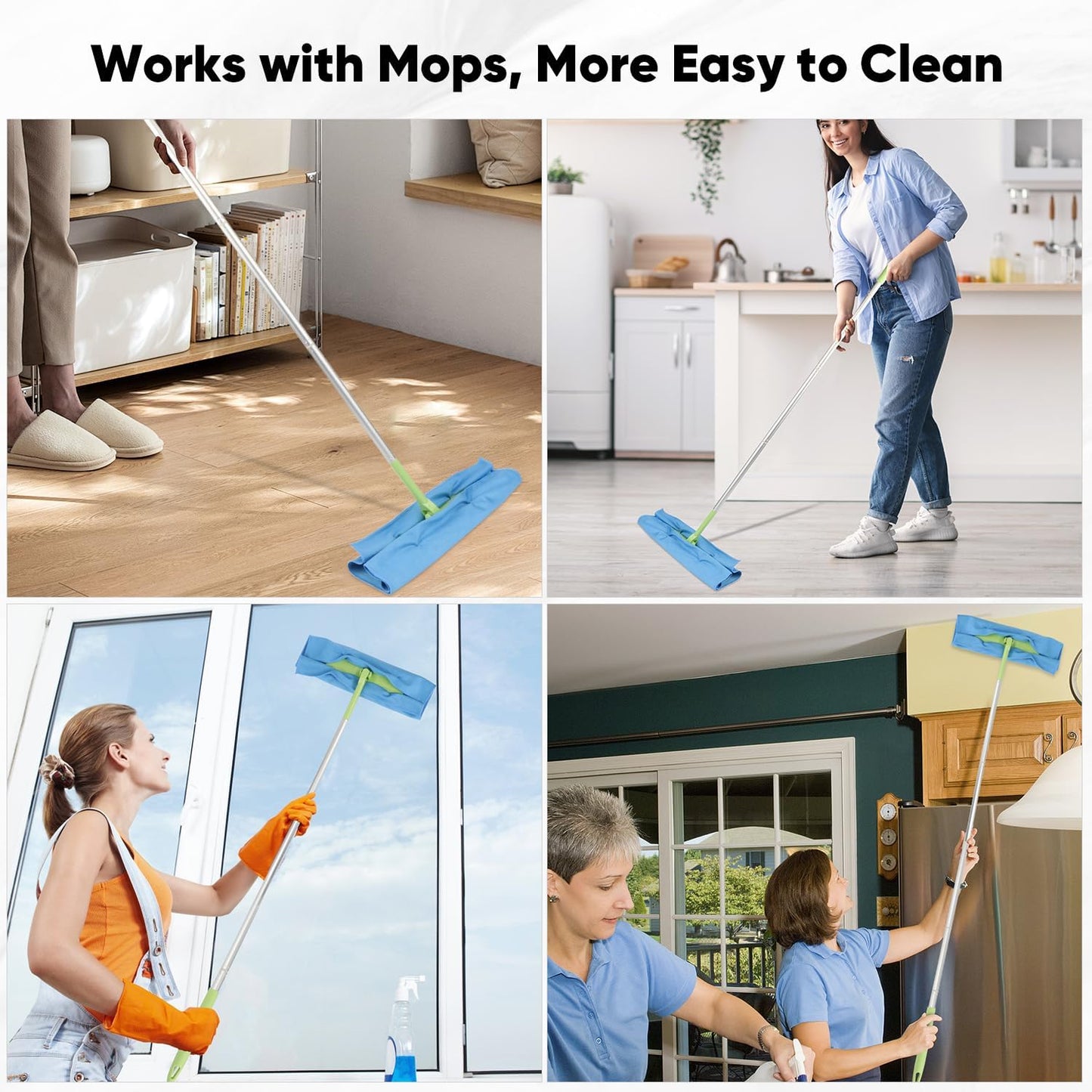 HOMEXCEL Microfiber Glass Cleaning Cloths 6 PK, Lint Free Streak Free, Reusable Microfiber Cleaning Cloth for Cleaning Windows, Glasses, Mirrors, Screens, Stainless Steel, and More, Blue-14”×16”