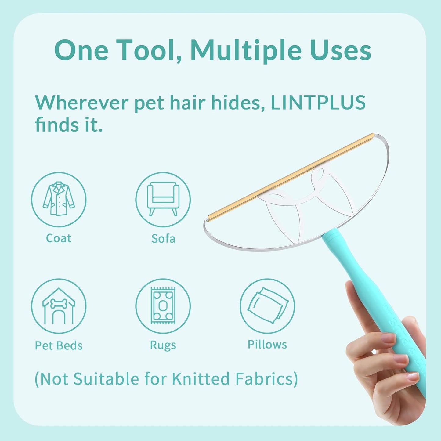 220mm-Blade-LINTPLUS Pet Hair Remover Max for Large Areas x2 Bigger Than Pro(Dog Hair Remover) - Deep Cleaner Pro Cat Hair Remover Multi Fabric Pet Hair Removal Tool&Carpet Rake