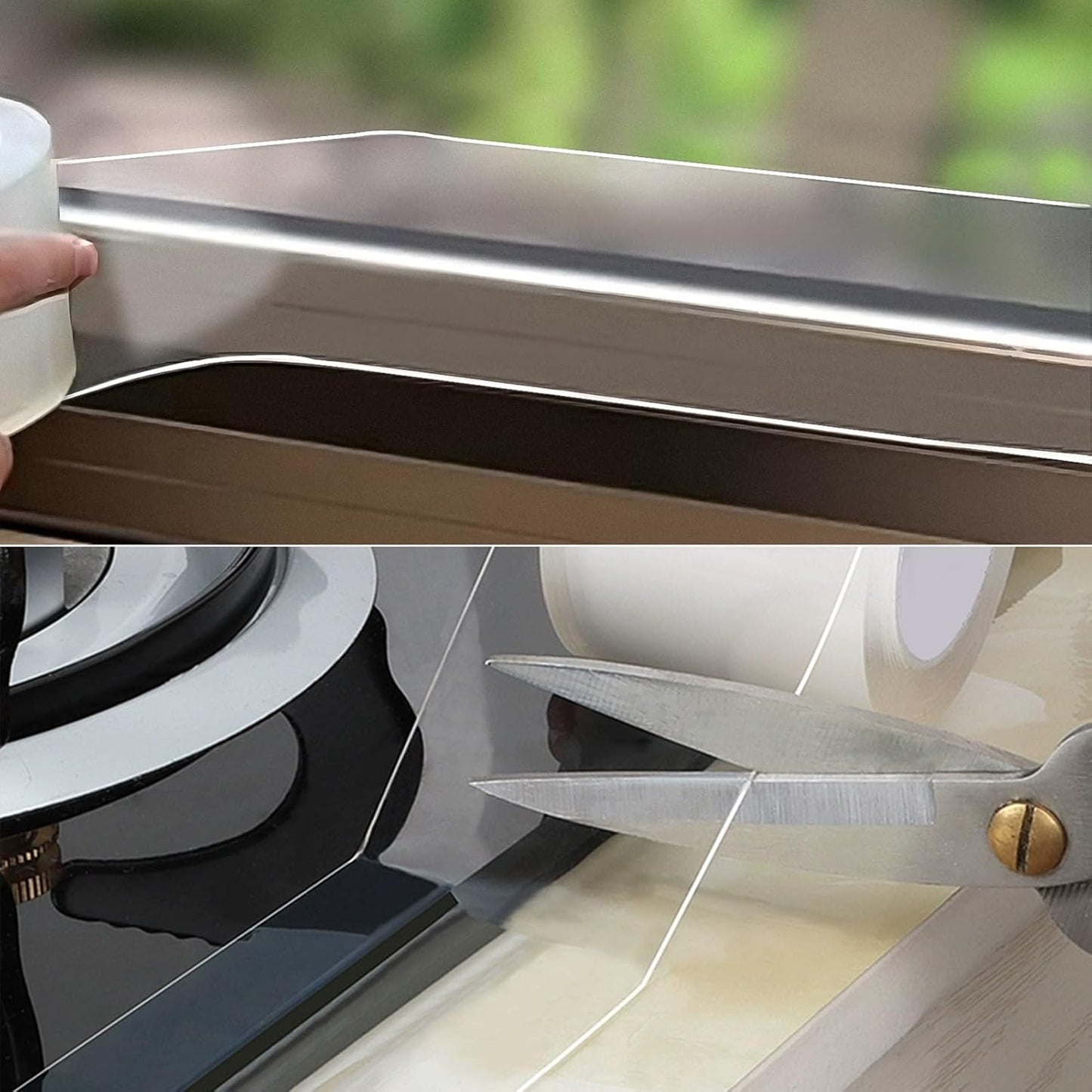 Transparent Window Weather Sealing Tape 2inch*33ft Weather Stripping Residue-Free Clear Window Insulation Tape for Doors Windows and Shower Glass Gaps