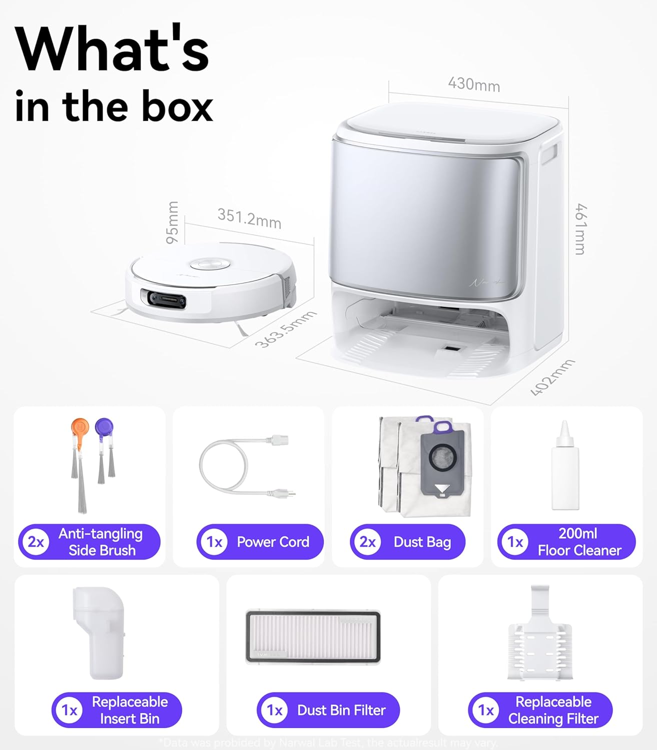 NARWAL Flow Robot Vacuum and Mop Combo, FlowWash Real-Time Self-Cleaning Track Mop, 22,000 Pa Suction, Dual-Camera AI Obstacle Avoidance, Carpet & Edge Cleaning, Self-Emptying Robot Vacuum