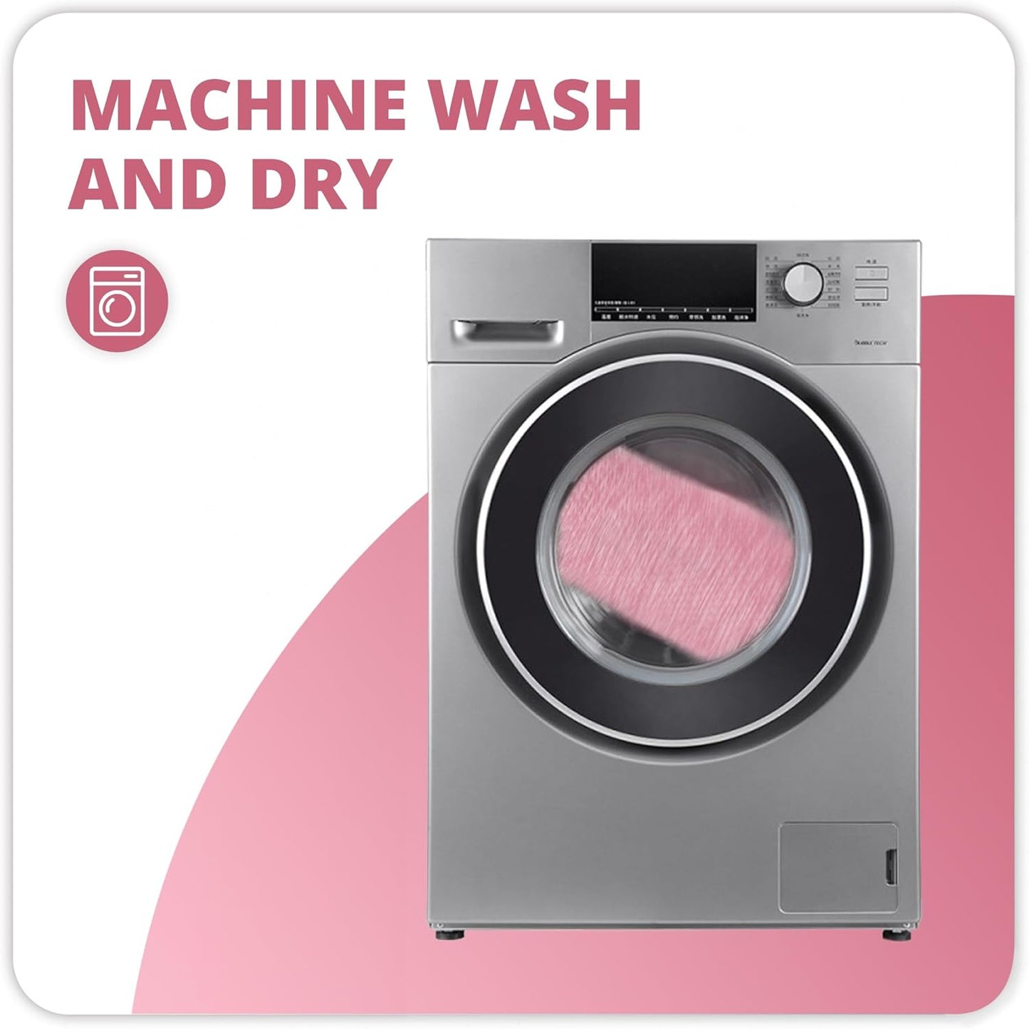 Bathroom Rugs Set 2 Pieces,Thin Bathroom Mats,Toilet Rugs,Quick Dry,Non-Slip,Machine Washable,Low Pile,Absorbent Bath Mats,Shower,Sink,Home Decor Accessories.Pink,1'5"x2'3"+1'8"x2" U Shape