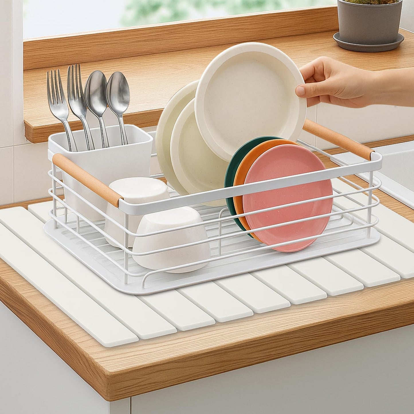 3 Pcs Large Stone Dish Drying Mat for Kitchen Sink Counter Dish Pads Diatomaceous Earth Mats Quick Fast Drying Stone Mat Diatomite Absorbent Tray Dry Matt Kitchen Countertop Dishes Drainer Mat