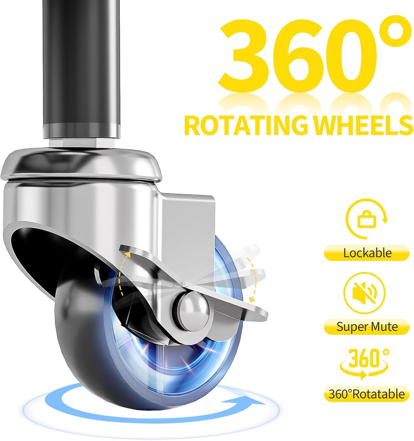 TOOLF 3 Tier Rolling Cart Storage Organizer, Metal Rolling Utility Car with Wheels, Hooks & Bins Esthetician Art Sturdy Storage with Pegboard for Bathroom, Kitchen, Office, Nursery Diaper