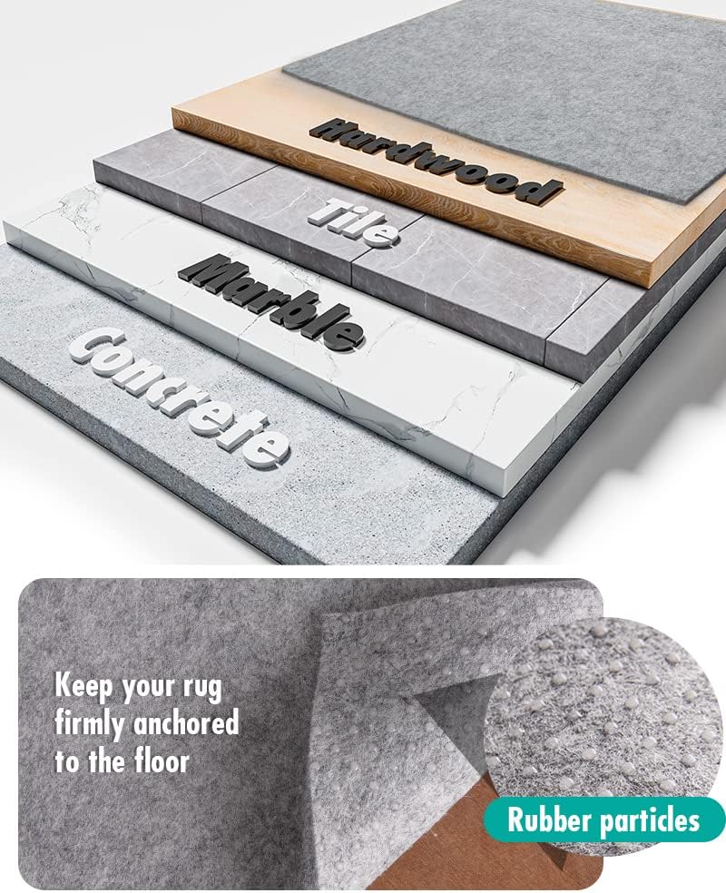 Non Slip Rug Pad Gripper - 9x12 Feet 1/4” Extra Thick Felt Under Rug for Area Rugs and Hardwood Floors,Super Cushioned Non Skid Carpet Padding