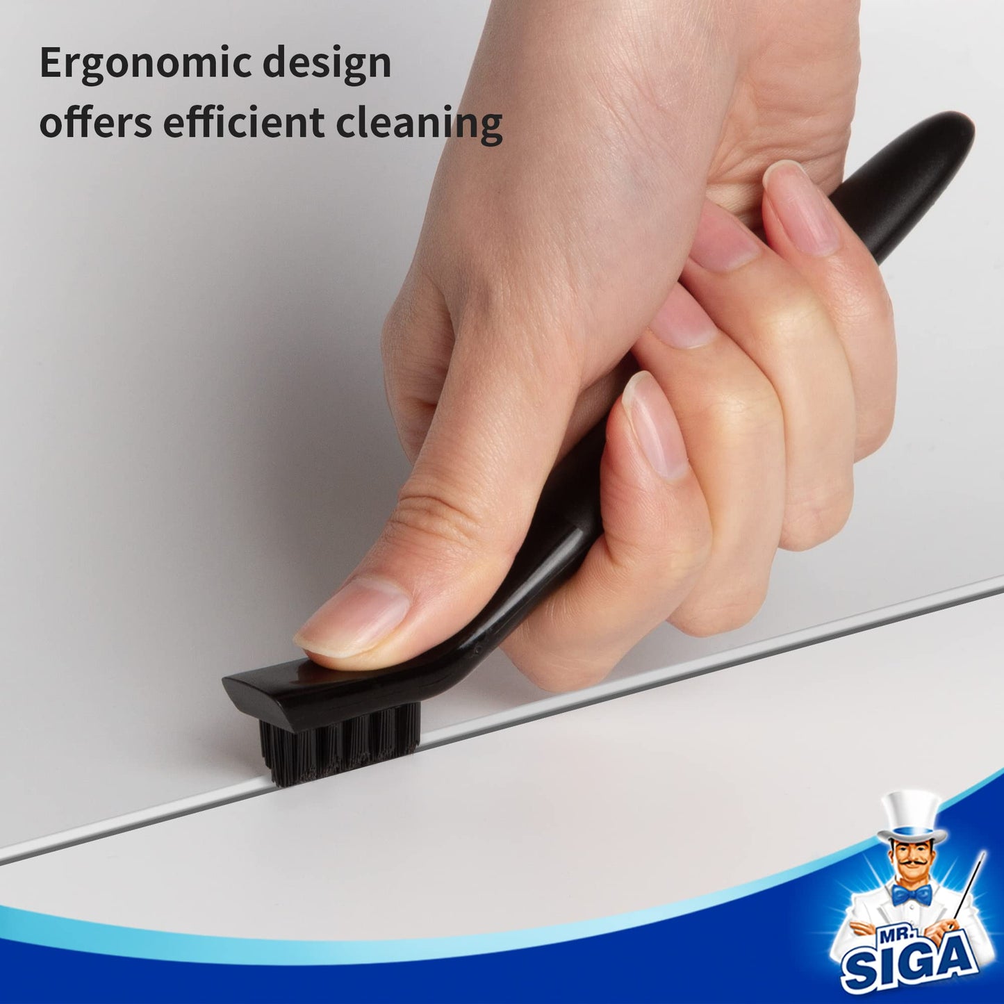 MR.SIGA Grout Cleaner Brush Set, Detail Cleaning Brush Set for Tiles, Sinks