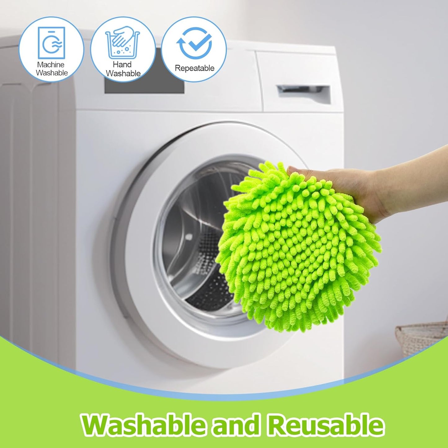 Mop Replace Heads for Ocedar Mop Heads Replacements Easywring 1-Tank System,Spin Mop Replacement Head for Floor Clean,2 Pack Chenille Mop Refills,Washable and Reusable Mop Head Replacement,Green