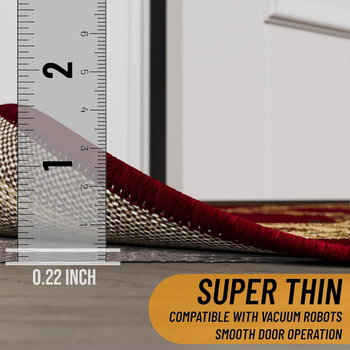 Ottomanson 6' x 8' Non-Slip Rug Pad Gripper 1/4 Inch Thick Dual Surface Felt + Rubber Gripper - Safe for All Floors, Brown