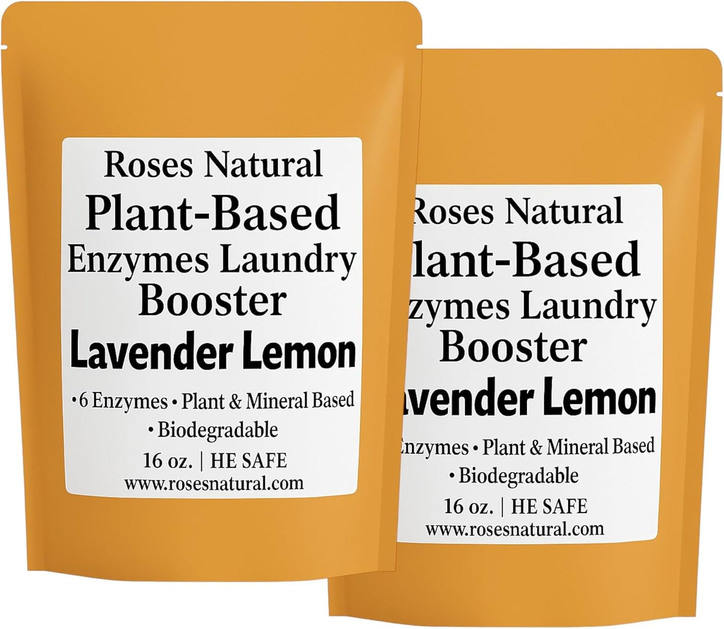 Natural Enzyme Laundry Booster – Lavender Lemon | 6 Enzymes | Biodegradable | HE Safe, Eco-Friendly, Gentle on Skin, Plant & Mineral Based | 16 oz | Made in USA