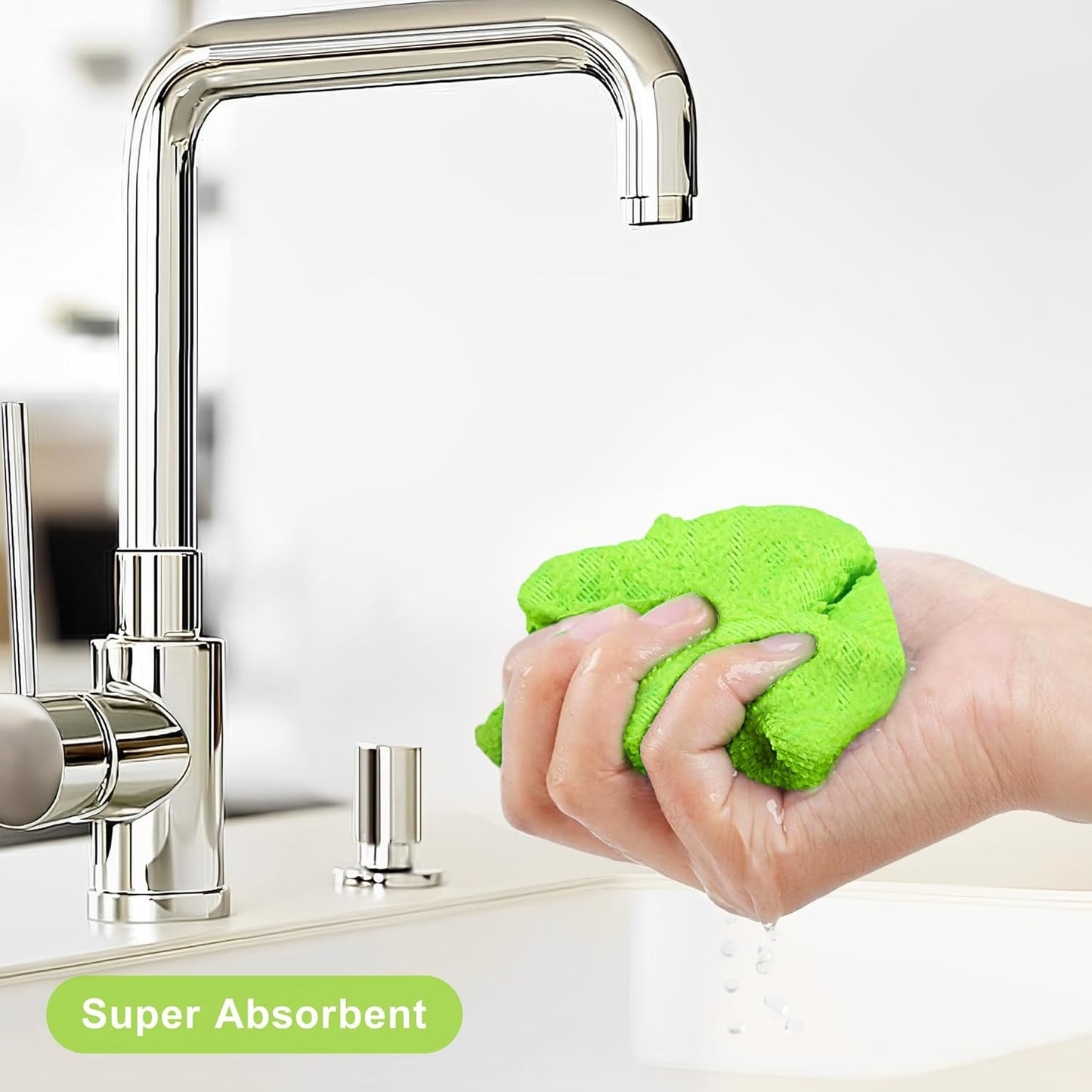 LIVOS Microfiber Cleaning Cloth Roll - 80 Pack, Reusable Paper Towels, Microfiber Towels for Cars, Super Absorbent Lint Free Cleaning Rags for House, Kitchen, Window-Wave Green, 11.5"x11.5"