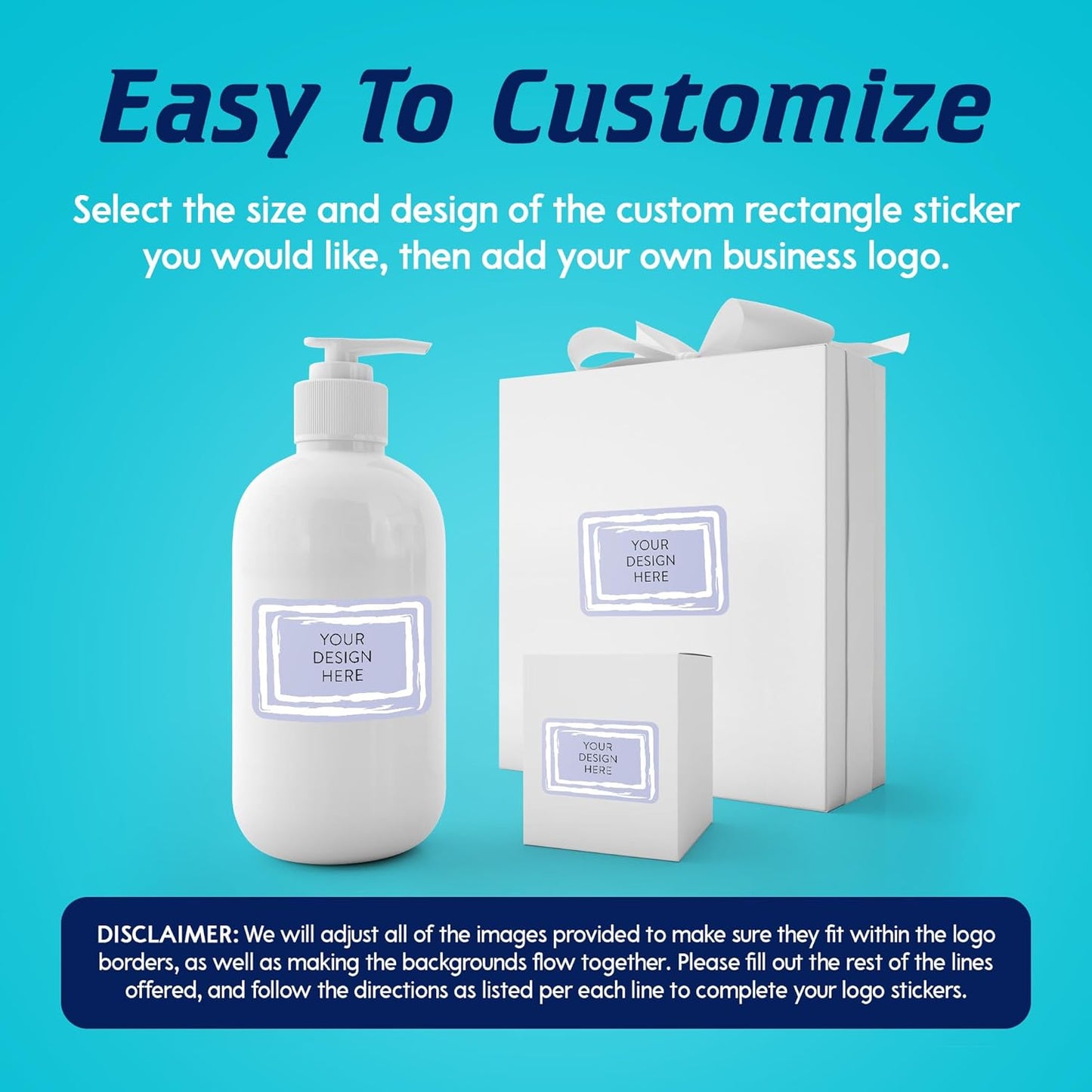 100 Custom Vinyl Stickers - Upload Your own Image, Text, Design, Logo - Personalized Logo Labels for Handmade, Packaging, Bottle, Jars, Candle, Brand Stickers (Lavender Swirls, 4x2)