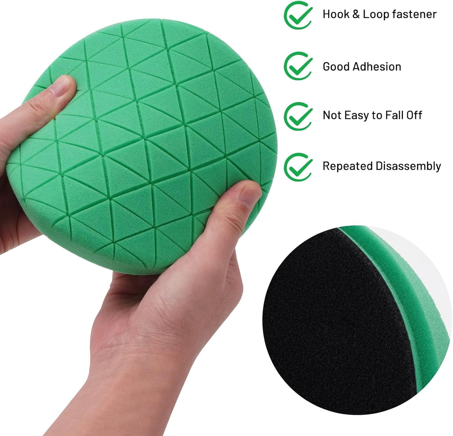 Buffing Polishing Pads, 7Pcs 5.5 Inch 140mm Face for 5Inch 125mm Backing Plate, Car Compound Buffing Sponge Pads and Woolen Pads Cutting Polishing Pad Kit for Car Polishing and Waxing