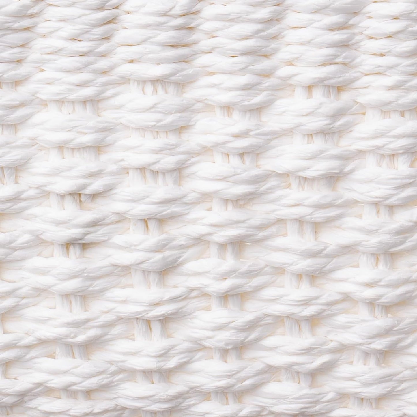 LA JOLIE MUSE Woven Storage Baskets for Organizing, Recycled Paper Rope Basket Bin Divider for Makeup Towel Shelf Cupboards Drawer Closet Dresser, Decorative White Storage Basket Set of 3