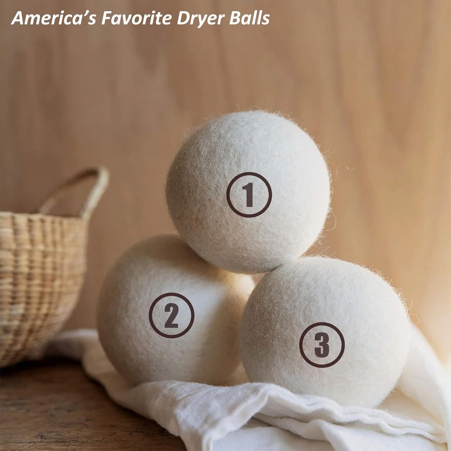 Sheep Wool Dryer Balls 12 Pack XXL(3.1") Premium Natural Fabric Softener, Reusable Laundry Dryer Balls for Reducing Drying Time, Static and Wrinkles, Eco-Friendly – 100% New Zealand Wool
