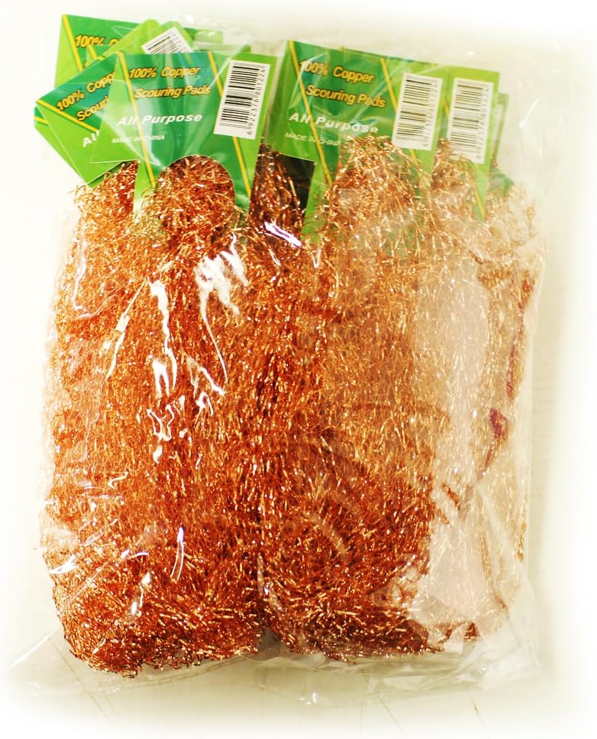 Copper Scouring Pad, Scrubbing Scour Pads 10 Pcs/Pack, Pure Copper, 13g / Pc