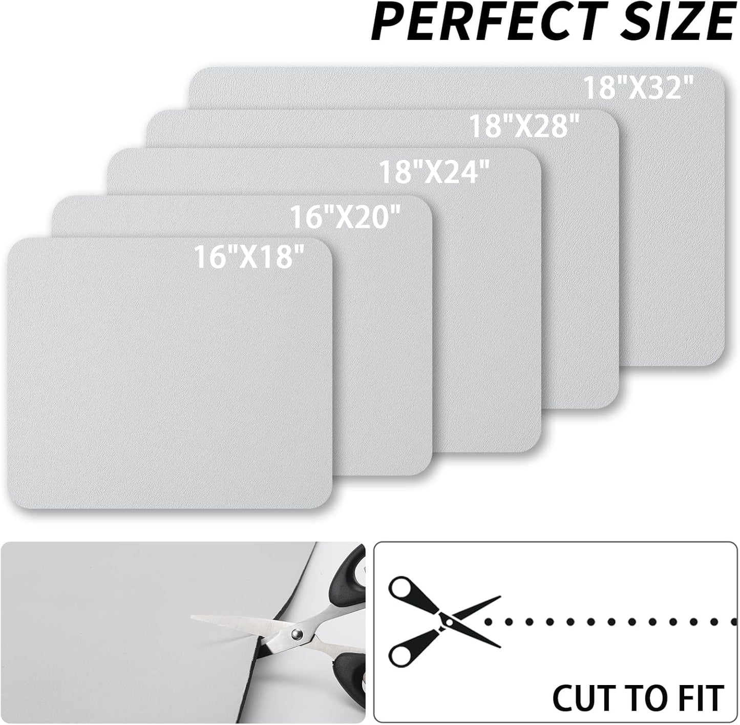 Dish Drying Mat for Kitchen Counter, Heat Resistant Drainer Mats with Non-slip Rubber Backed, Hide Stain Kitchen Super Absorbent Draining Mat, Easy to Clean Dish Rack Pad, Light Grey 18"x24"