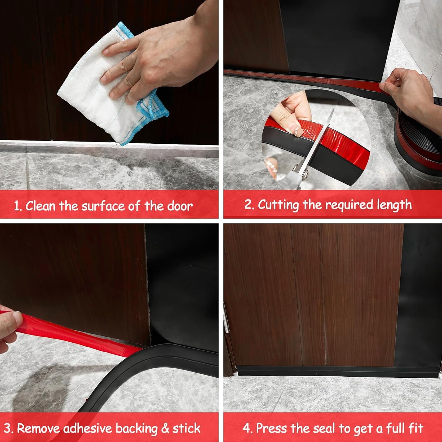 Silicone Weather Stripping, 2 inch (W) x 20 Ft (L) Door Draft Stopper Window Seal Strip for Gaps of Door & Windows, Garage Door Under Bottom, Sealing Tape Shower Doors Sweep, Transparent