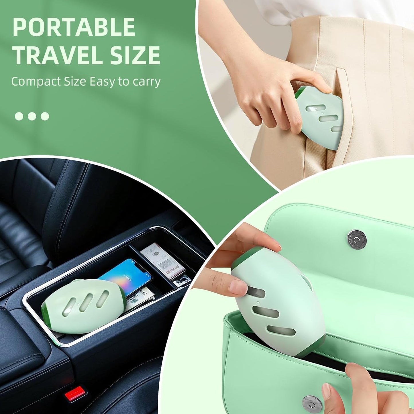 Upgrade Reusable Lint Roller for Pet Hair, Portable Washable Sticky Rollers for Clothes, Super Sticky Home Travel Lint Roller Ball Remover Clothes Plush, Hair, Dust(Green)