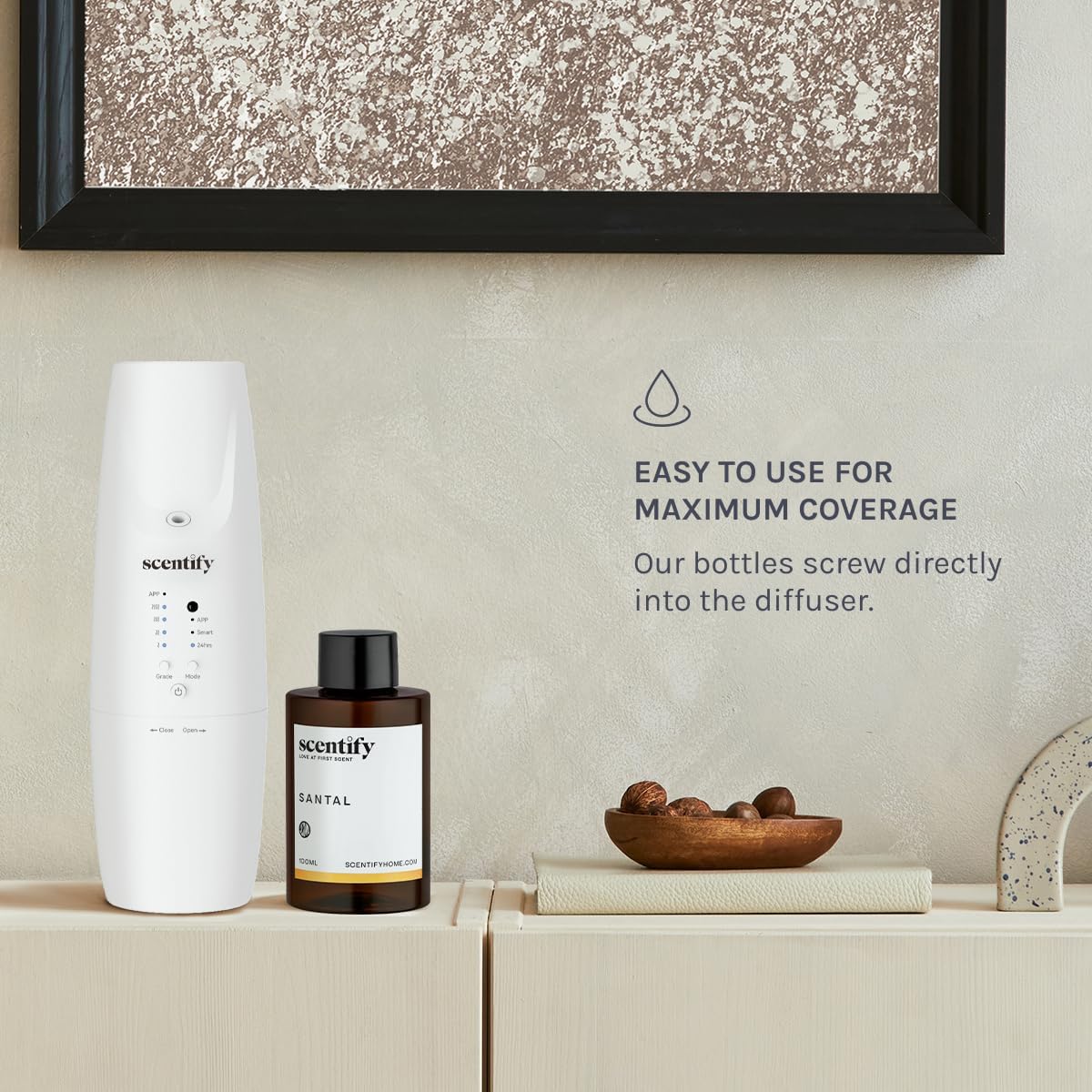 Scentify Santal Aroma Oil Refill Scent for Oil Diffusers - Iris, Amber, Sandalwood, Cedar Scents - Luxurious Relaxing Aromatherapy Diffuser Fragrance 100ml, 3.38 oz