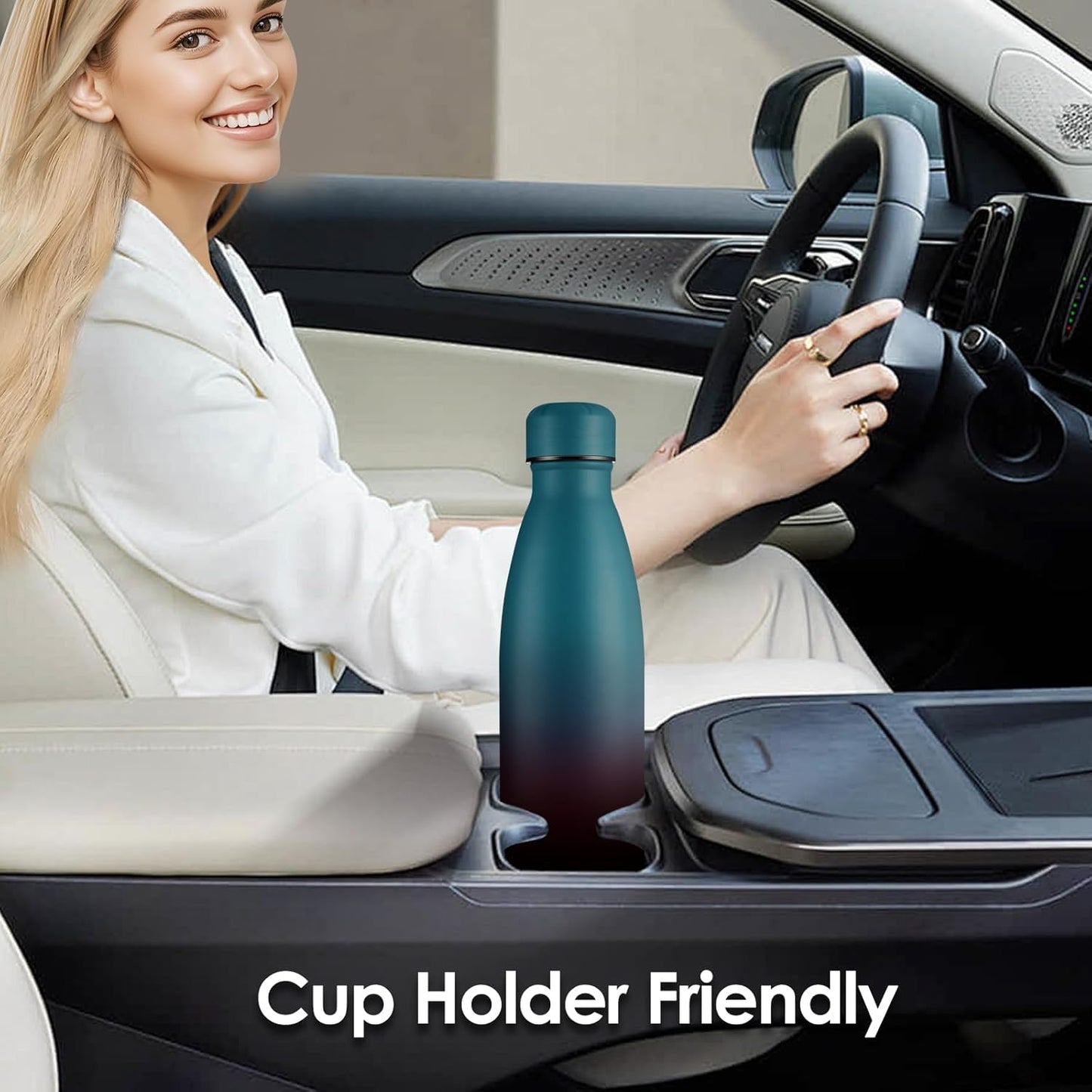 25oz Cola-Bottle Shaped Stainless Steel Leak-proof Water Bottle,Double Wall Vacuum Insulated Metal,Travel Mug For Sports Indoors & Outdoors,BPA-Free Kids Flasks,Dark Night(4 Pack)