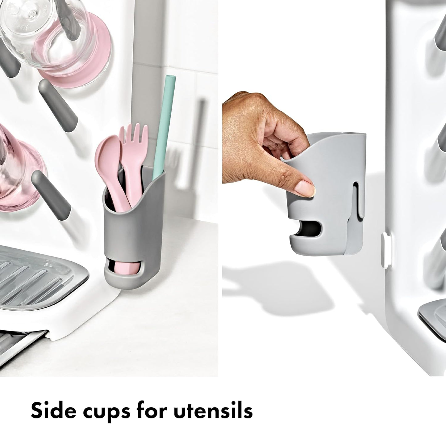 OXO Tot Expandable Drying Rack – Space-Saving Drying Rack | Newborn and Baby Essentials | Breastfeeding Essentials | Dry Baby Bottles | Save Space in Kitchen