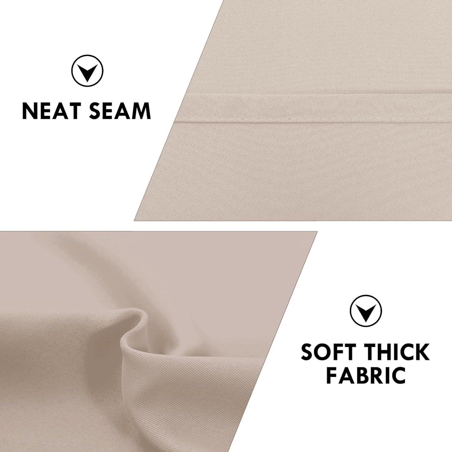 DWCN Blackout Curtains for Living Room Thermal Insulated, Energy Saving & Noise Reducing Bedroom Curtains, Camel, W 38x L 72 Inch, Set of 2 Rod Pocket Curtain Panels