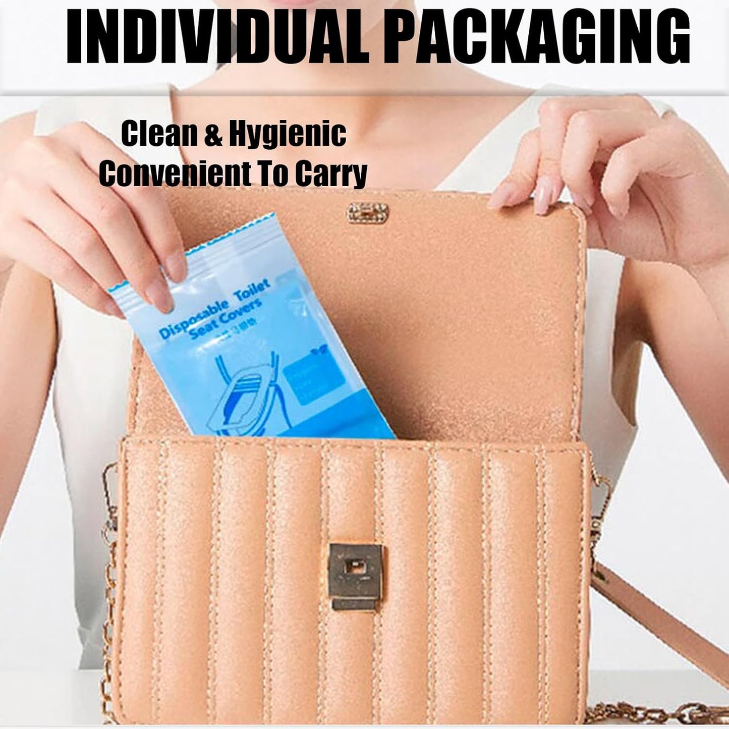 50 Pack Toilet Seat Covers Disposable 16x24 Inch XL Portable Toilet Liners Travel Seat Cover for Outdoors,Hotel, Hospital, Travel, Public Toilet Seat Cover (50pack, BLUE)