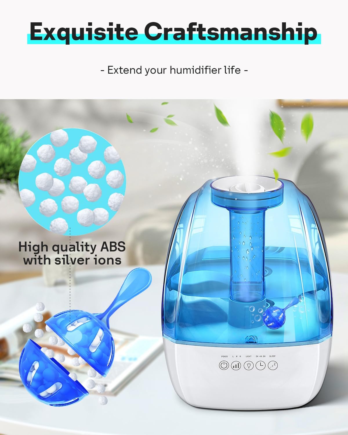 Leemone Humidifier Cleaner 20 Pack, Demineralization Cleaning Ball, Works in All humidifiers and Fish Tanks, Purifies Water, Prevents Hard Water Build-Up, Reduces Scale