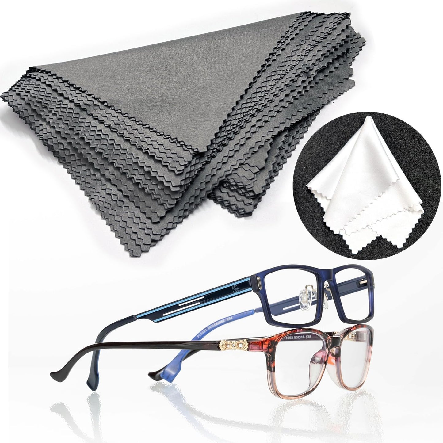 Microfiber Cleaning Cloths (30 Pack), 6x7 Inch – Soft Lens & Glasses Cleaning Cloth for Eyeglasses, Camera Lenses, Screens, and All Delicate Surfaces