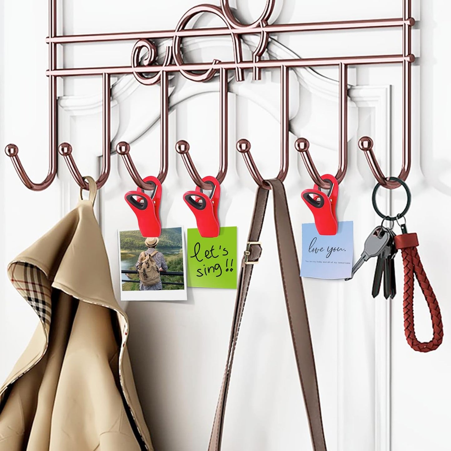 FINDMAG 12 Pack Chip Clips, Red Magnetic Bag Clip for Food Packages, Airtight Clips with Handle Durable Bag Sealers for Metal Surface, Garden, Fridge, Potatoes, Bread, Kitchen