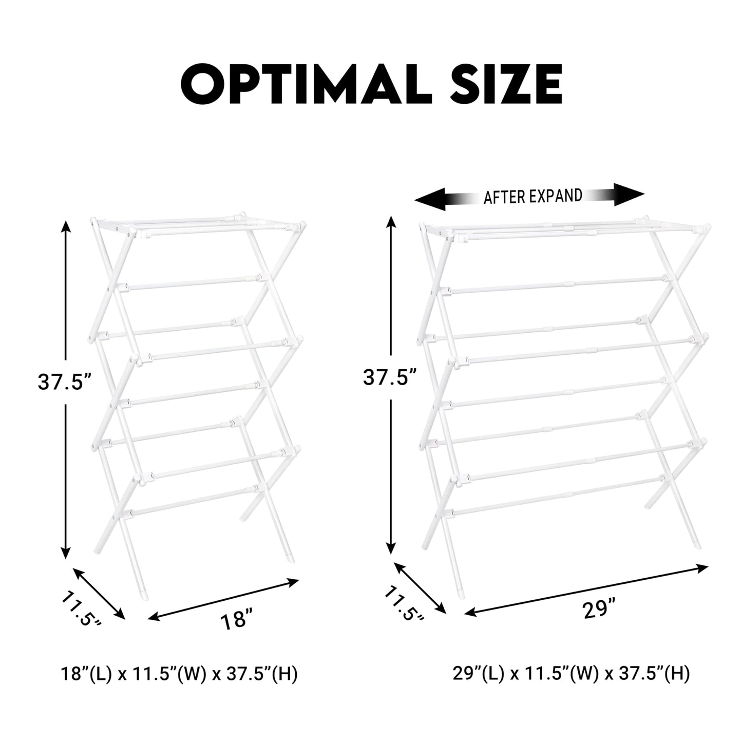 ZOES HOMEWARE 2026 Enhanced Clothes Drying Rack | Foldable Drying Rack Clothing for Laundry | Small