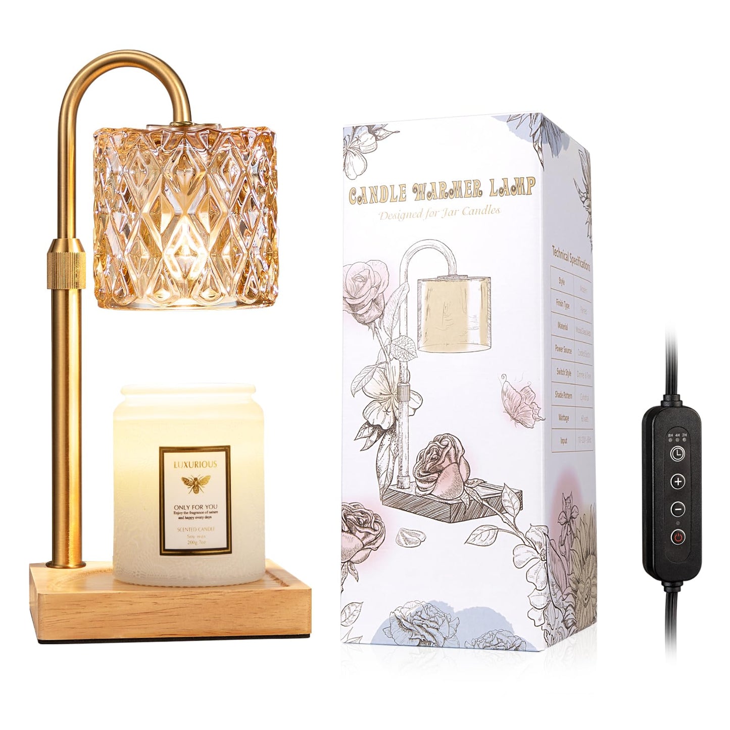 Candle Warmer Lamp with Timer,Wax Melt Warmer Housewarming Gifts for Women