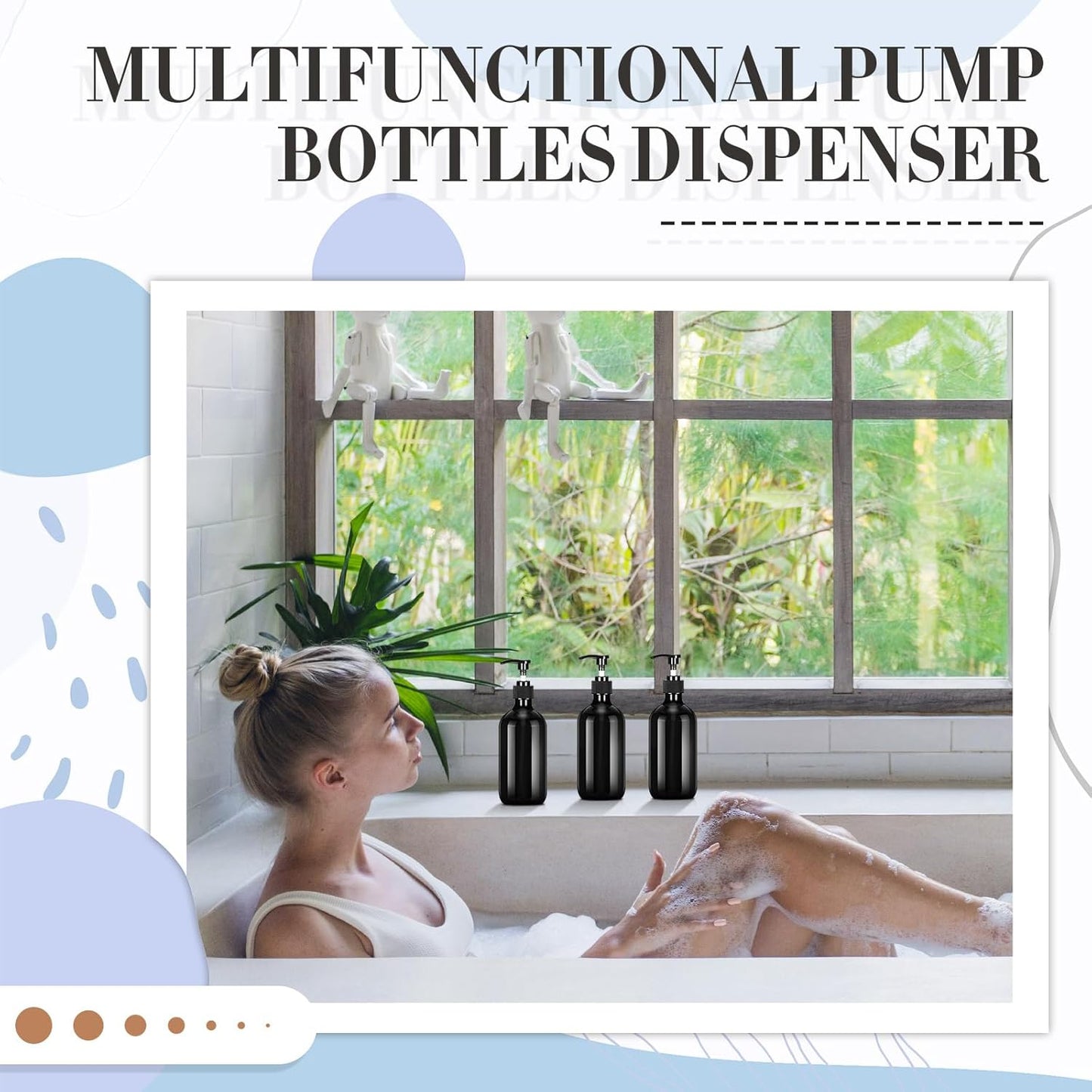 Tessco for you 12 Pack Black Soap Dispenser Empty Plastic Pump Bottles Dispenser Refillable Shampoo Container for Hand Sanitizer Soap Lotion Body Wash Conditioner Bathroom Kitchen Travel(12 Oz)