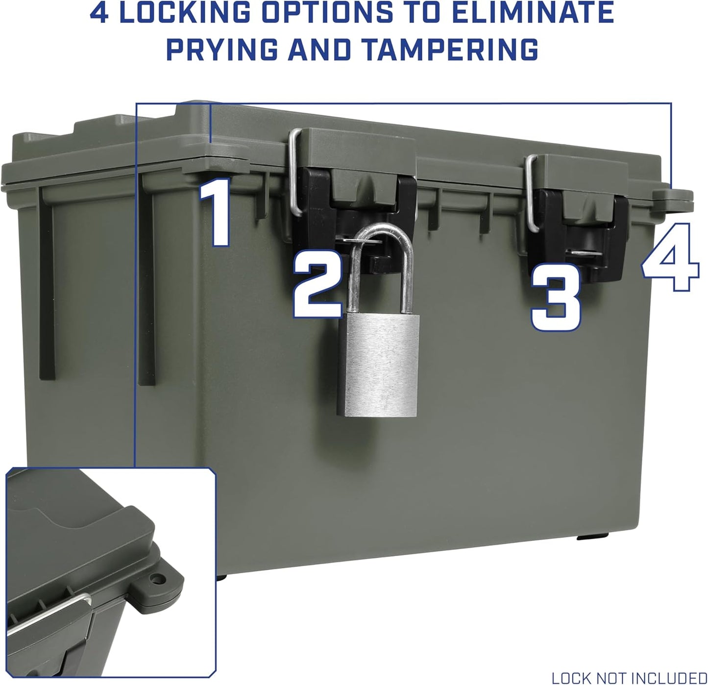 Sheffield 12774 XL Storage Bins With Lids, 2-Pack Stackable Storage Bins, Made in USA, Lockable and Water-Resistant Containers with Lids, Plastic Containers for Home, Classroom, and Dorm