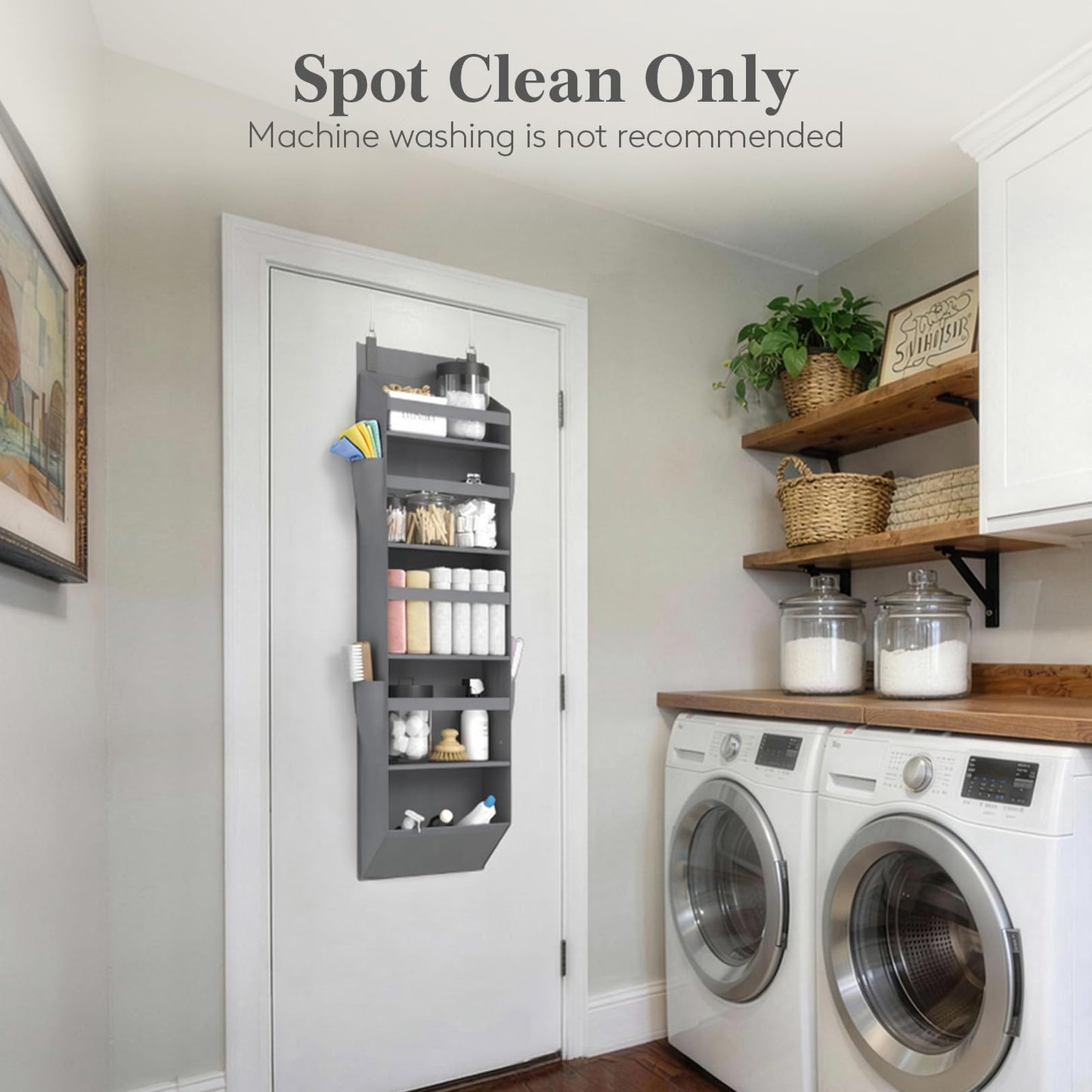 Lifewit 1 Pack Over the Door Organizer, 5 Section Clear Window Hanging Storage with 4 Side Pockets