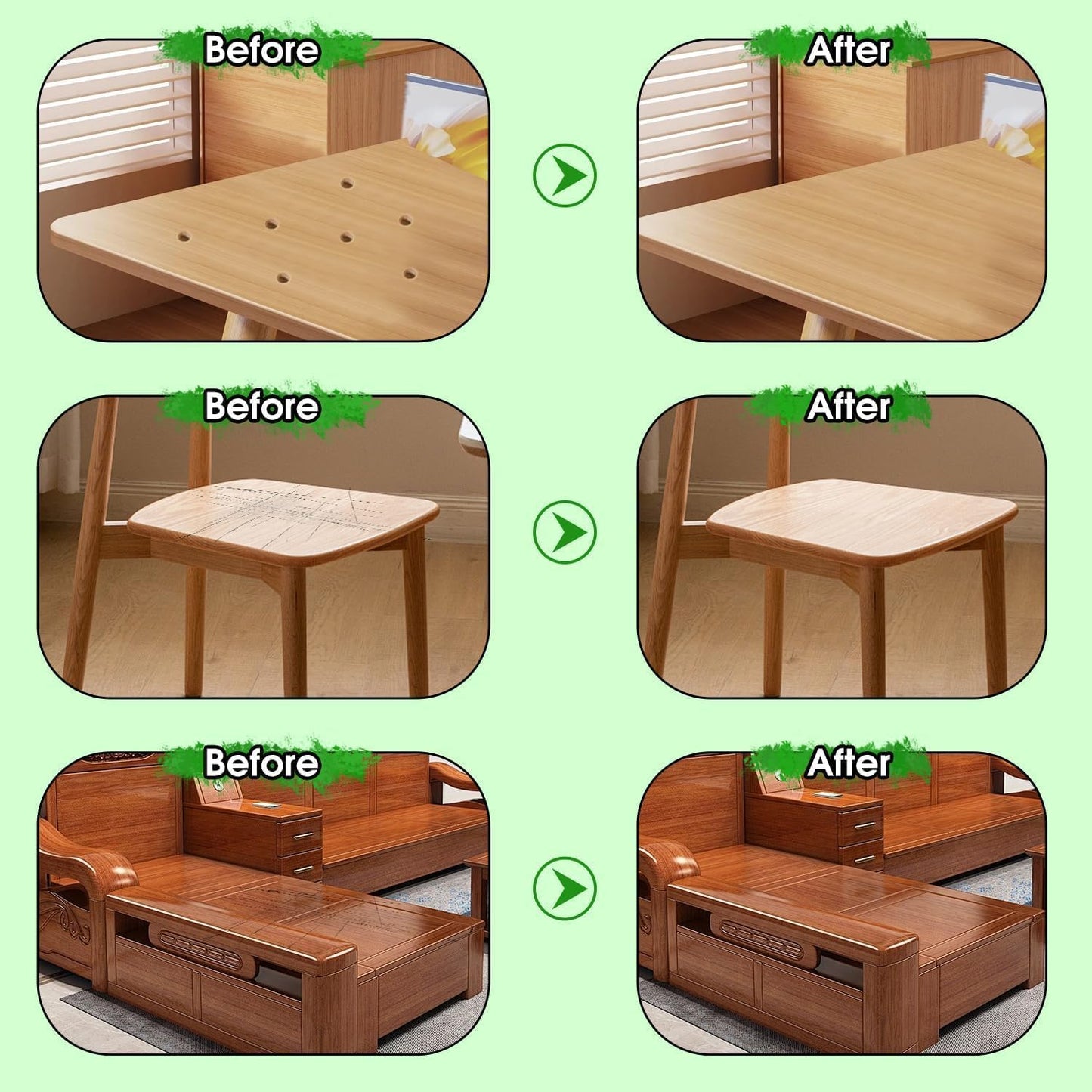 Furniture Markers Touch Up, 20 Colors Wood Filler Sticks, Wood Wax Crayons for Repairing Scratches, Scuffs, Cracks, Holes on Furniture, Floors, Cabinets, Tables, and Doors - Brown Series