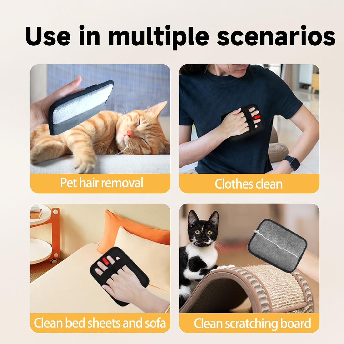 Pet Hair Remover and Electrostatic Cats & Dogs Hair Remover,Portable, Reusable pet Hair Remover Tool for Furniture, Clothing, Couch, Carpet and Bedding (1 PCS)