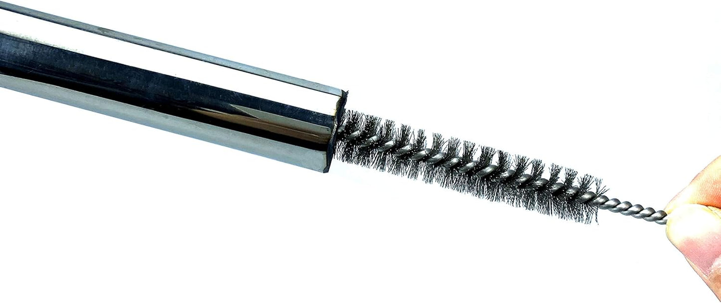 Pipe Cleaning Brush Set Stainless Steel Bristles, 8 Piece Variety Pack for Auto Parts, Bottles, Tubes, Etc.