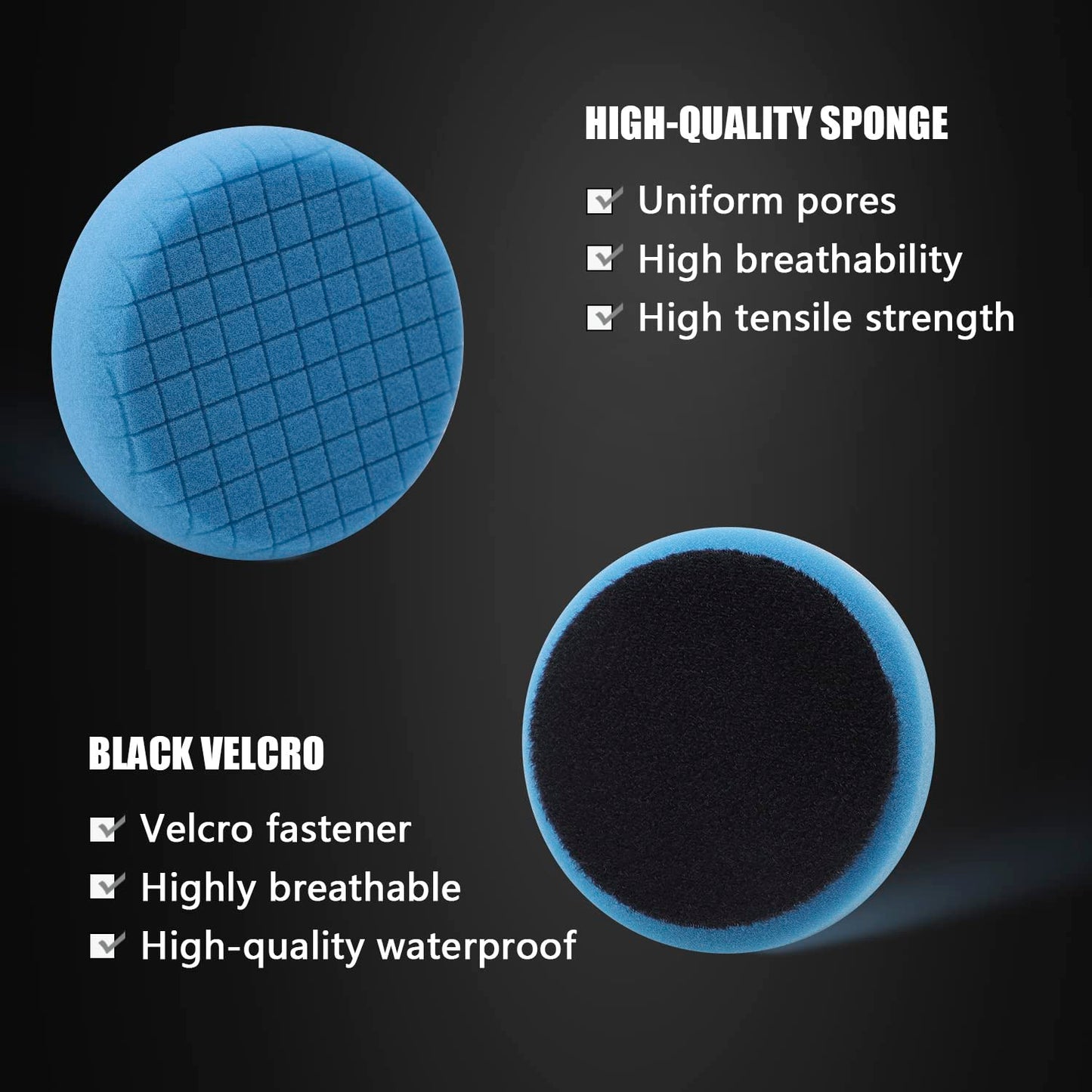 SPTA Drill Polishing Pads Kit, 20pcs 3inch (80mm) Car Foam Polishing Buffing Pads, Wool Pads, Multifunctional Cleaning Brush, Backing Plate for Car Polisher Polishing,Buffing and Cutting