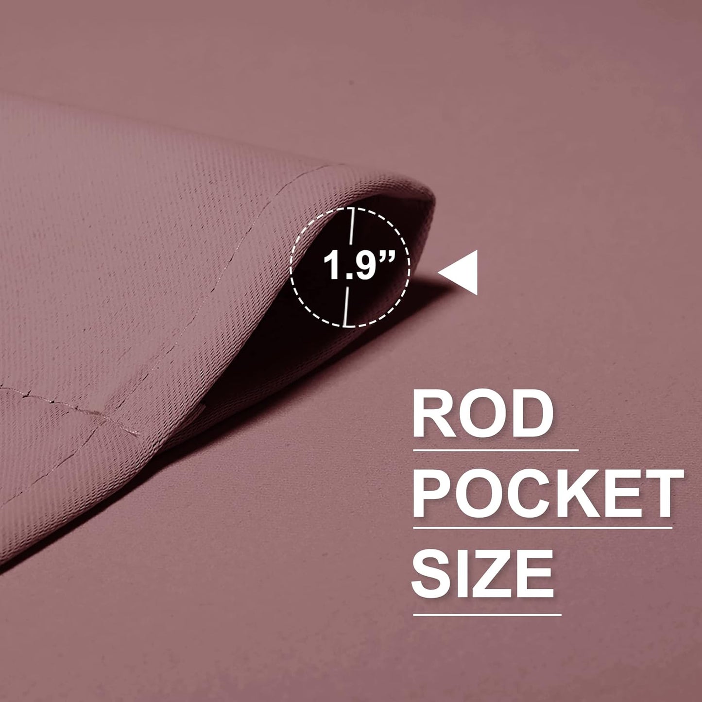 RYB HOME Blackout Curtains for Bedroom - Thermal Insulating Privacy Window Curtains for Kids Nursey Dining Bathroom Home Office Decor, Width 42 x Length 45 inches, Dusty Rose, 2 Panels