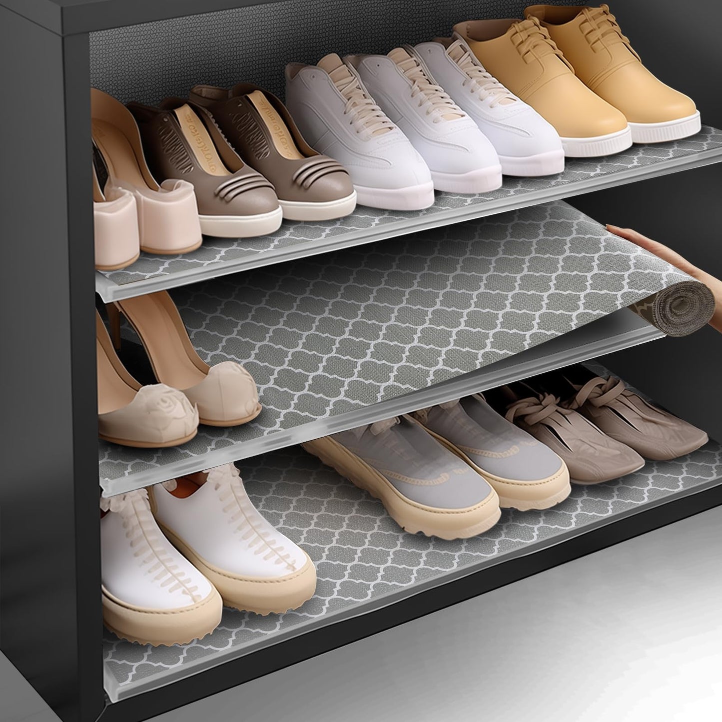 Shinlendid Shelf and Drawer Liner for Kitchen Cabinet Non-Adhesive Non Slip
