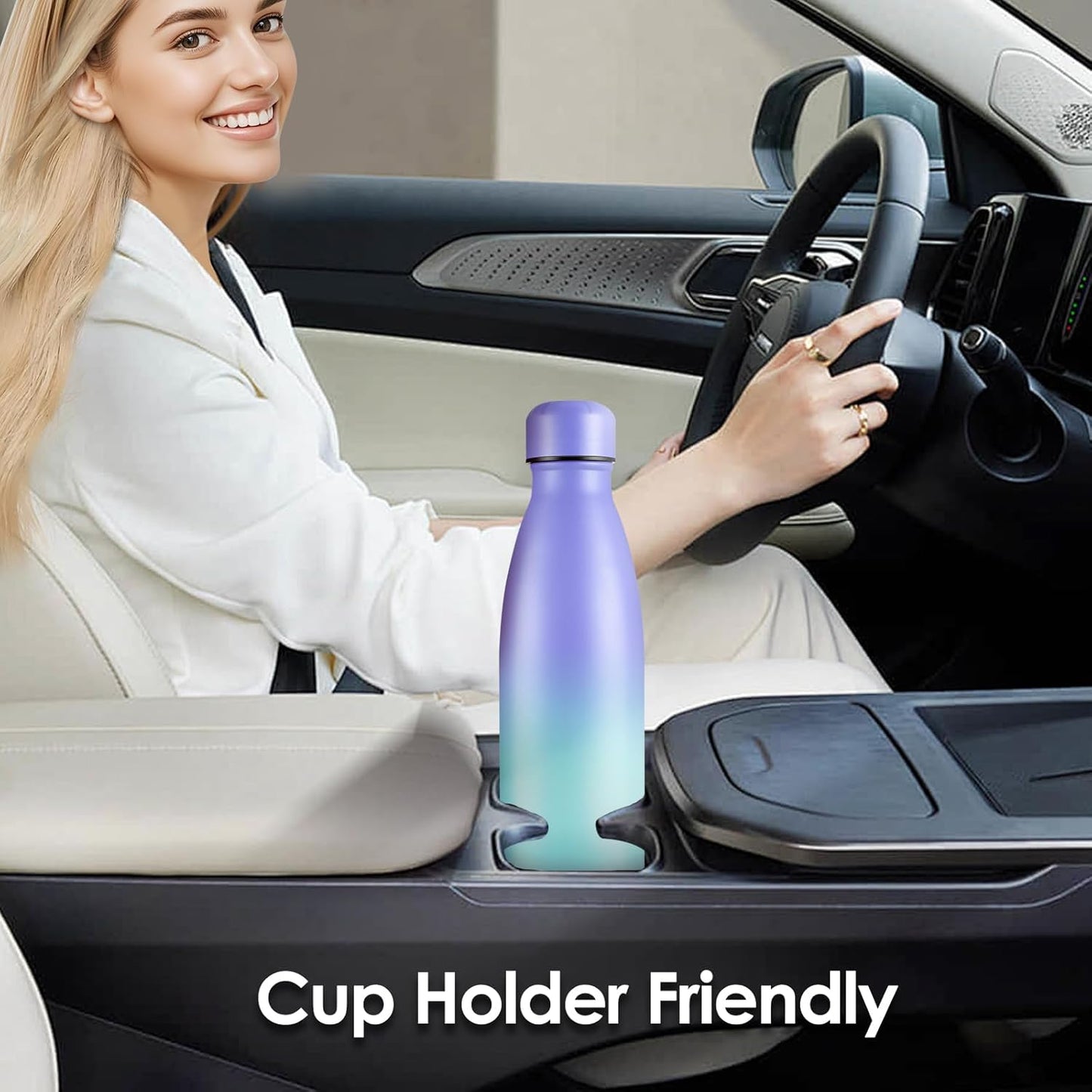 25oz Cola-Bottle Shaped Stainless Steel Leak-proof Water Bottle,Double Wall Vacuum Insulated Metal,Travel Mug For Sports Indoors & Outdoors,BPA-Free Kids Flasks,Purple Blue(1 Pack)