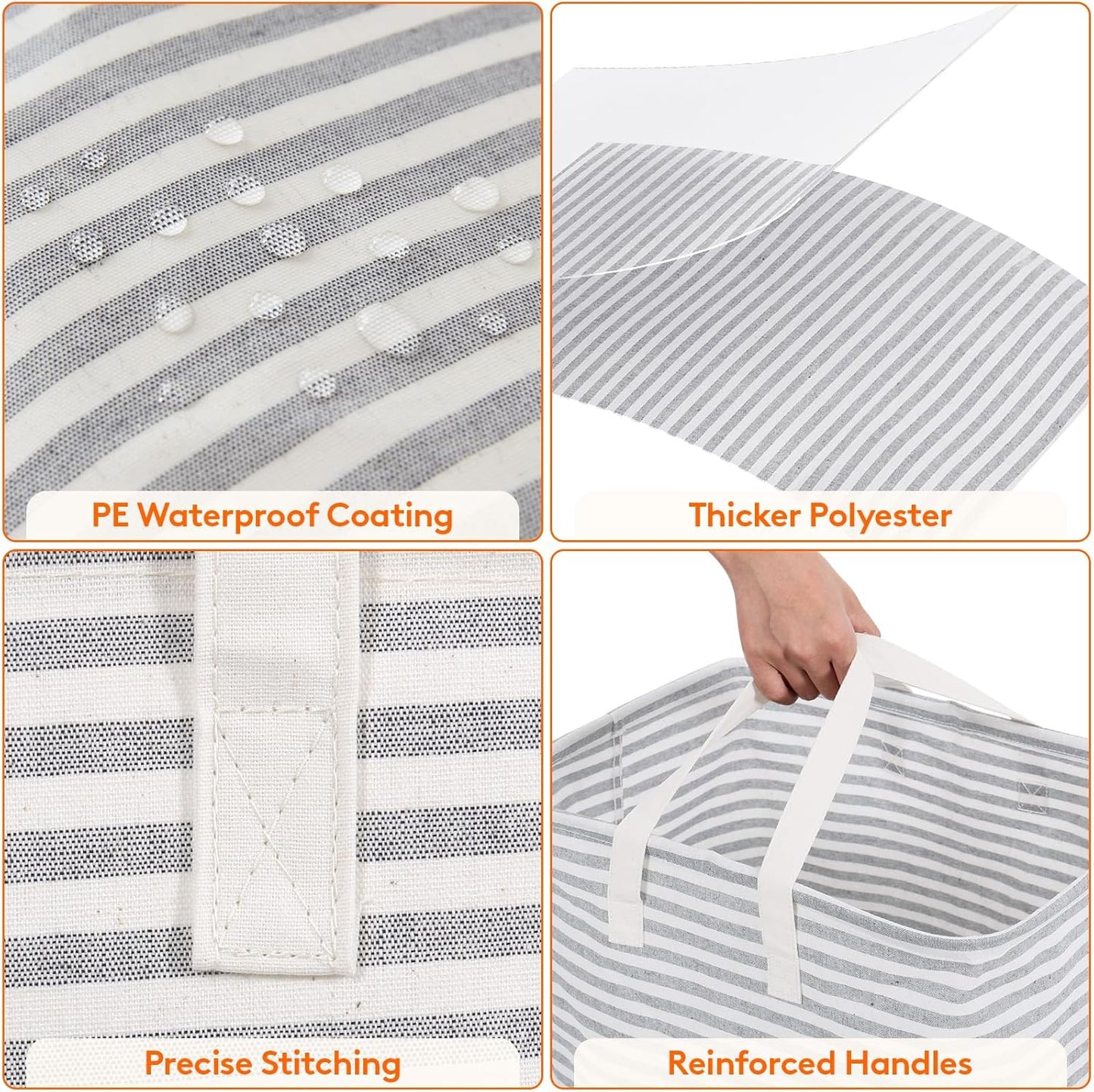 Lifewit 2 Pack Laundry Hamper Large Collapsible Laundry Baskets, Freestanding Waterproof Clothes Hamper with Easy Carry Handles in Laundry Room Bedroom Bathroom College Dorm for Adults, Grey, 2 x 80L