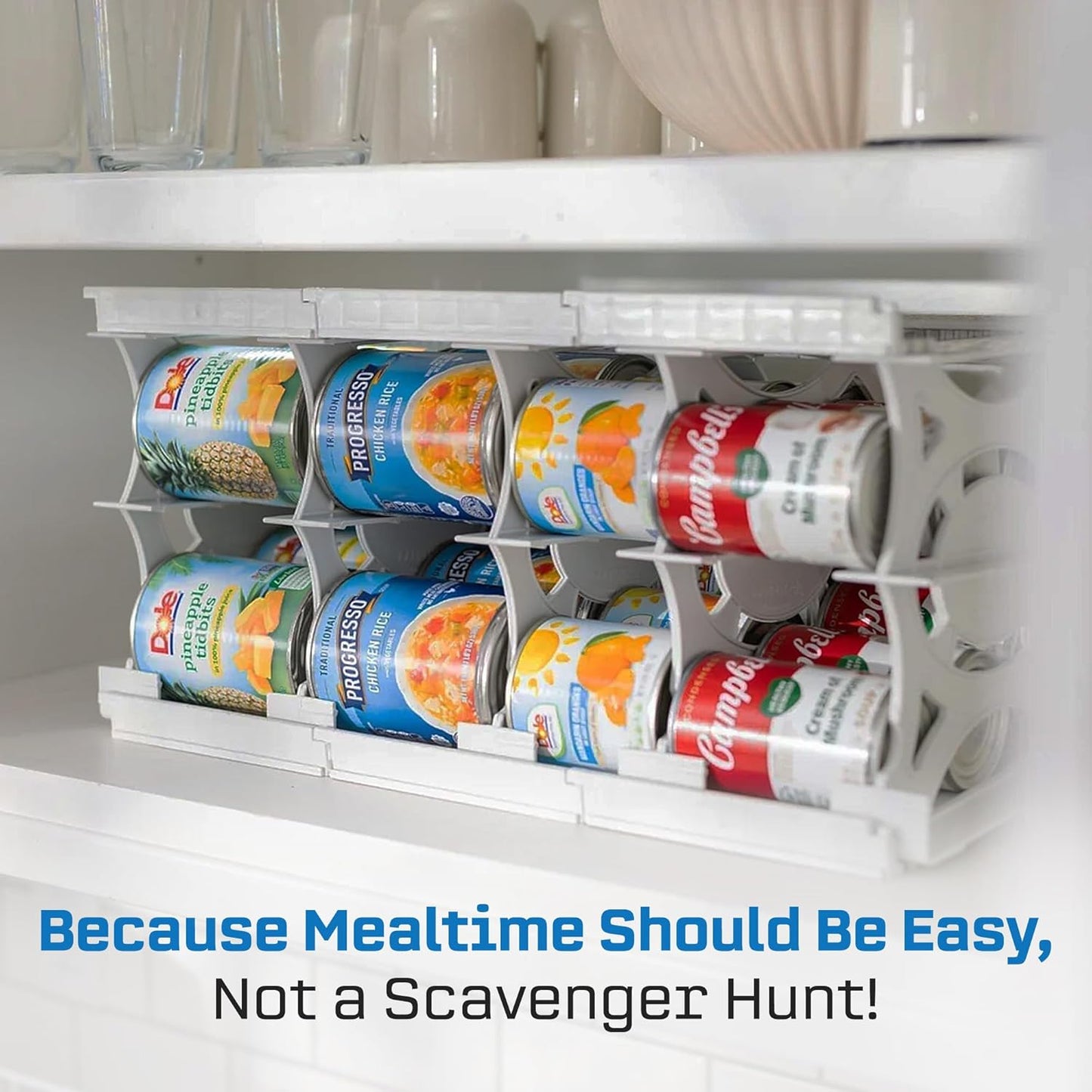 Shelf Reliance Cansolidator Cupboard - 1-Pack Can Organizer for Pantry, Stackable Soda Can Storage for Kitchen, Holds 20 Cans of Food or Soda