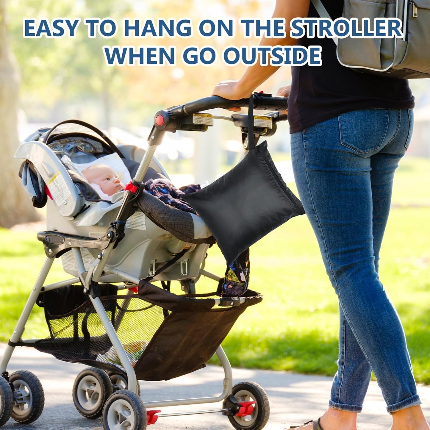 OTraki 2PCS Waterproof Bag for Swimsuit 12x16 inch Wet Dry Bags With Portable Handle & Zipper Reusable Travel Wet Clothes Gym Bag Storage for Beach/Pool/Swimming, Black&Grey