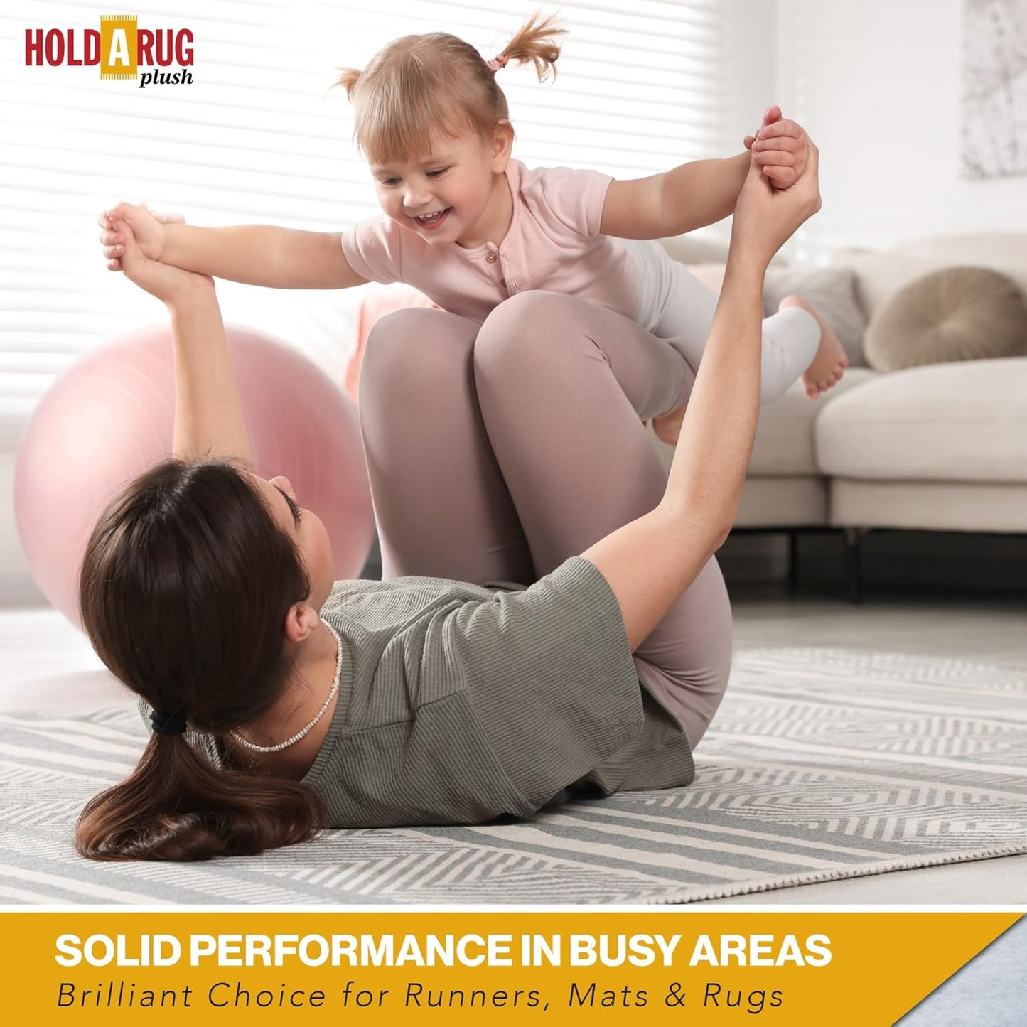 Hold-a-Rug Plush 3' Round Nonskid, Nonslip Rug Pad, Reversible Gripper, ¼ Thick, Safe for All Floors and Carpet, Keep Area Rugs Secure