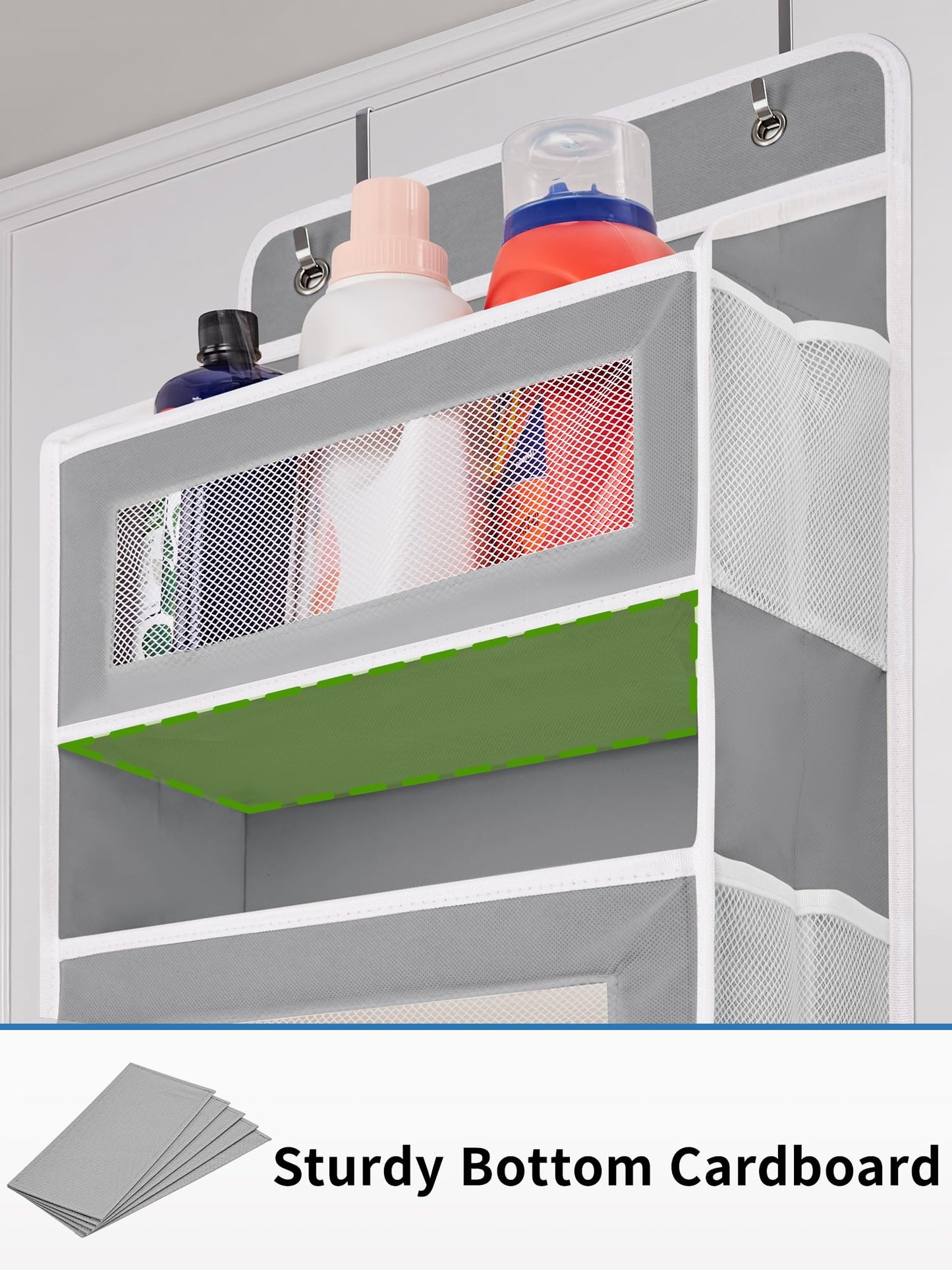 JARLINK Over the Door Organizer for Bedroom, Pantry, Bathroom, 5 Shelf Grey