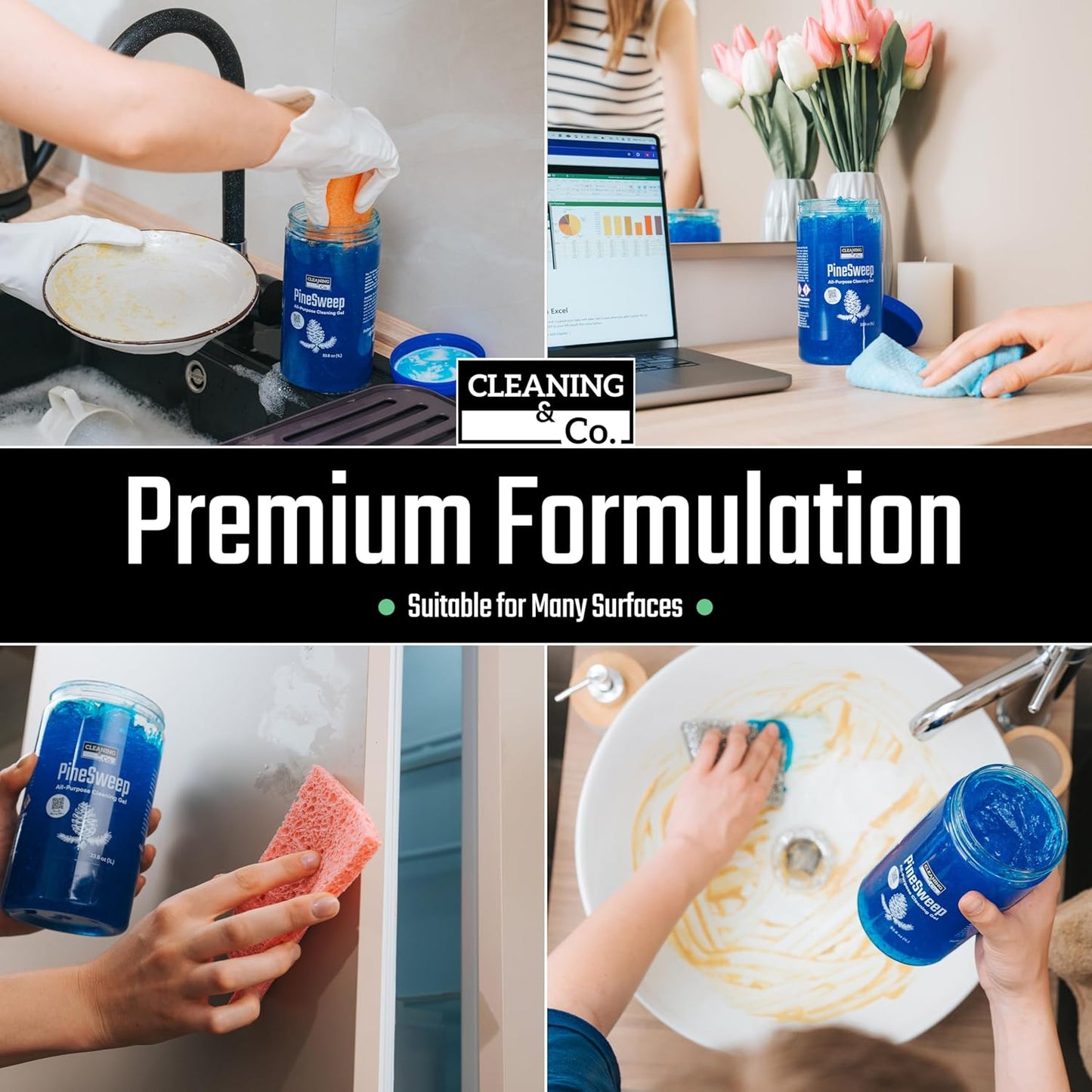 All-Purpose Cleaning Gel with Pine Oil – Multipurpose Household Cleaner for Bathroom, Kitchen, Floors, Laundry & More, 33.8 Fl Oz (Pack of 2)