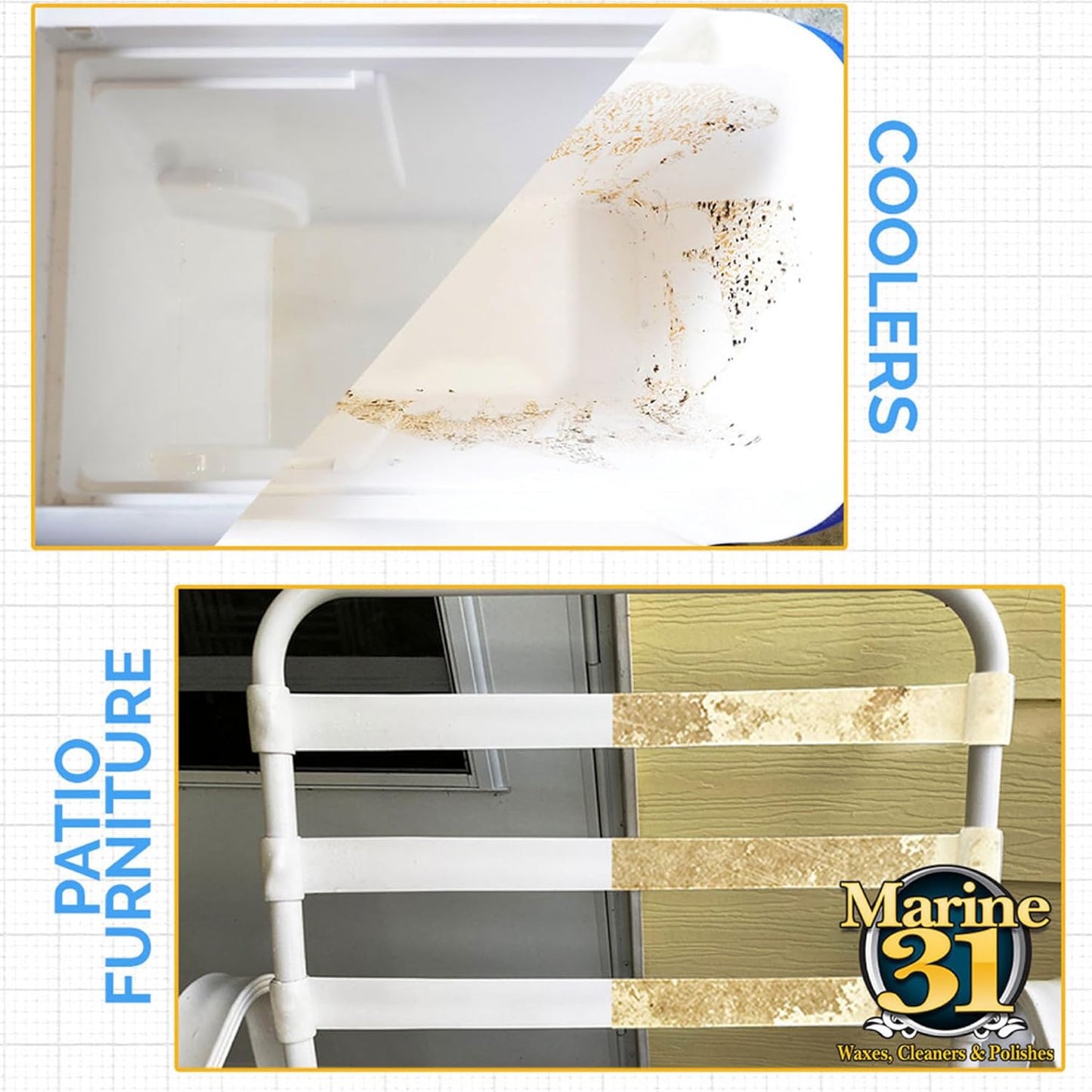 Marine 31 Mildew Stain Remover & Cleaner | Removes Stains from Boats, Homes, Patios, Bathrooms & Showers | Effective Mold & Mildew Cleaner | M31-370X2 | 20oz (2-Pack)