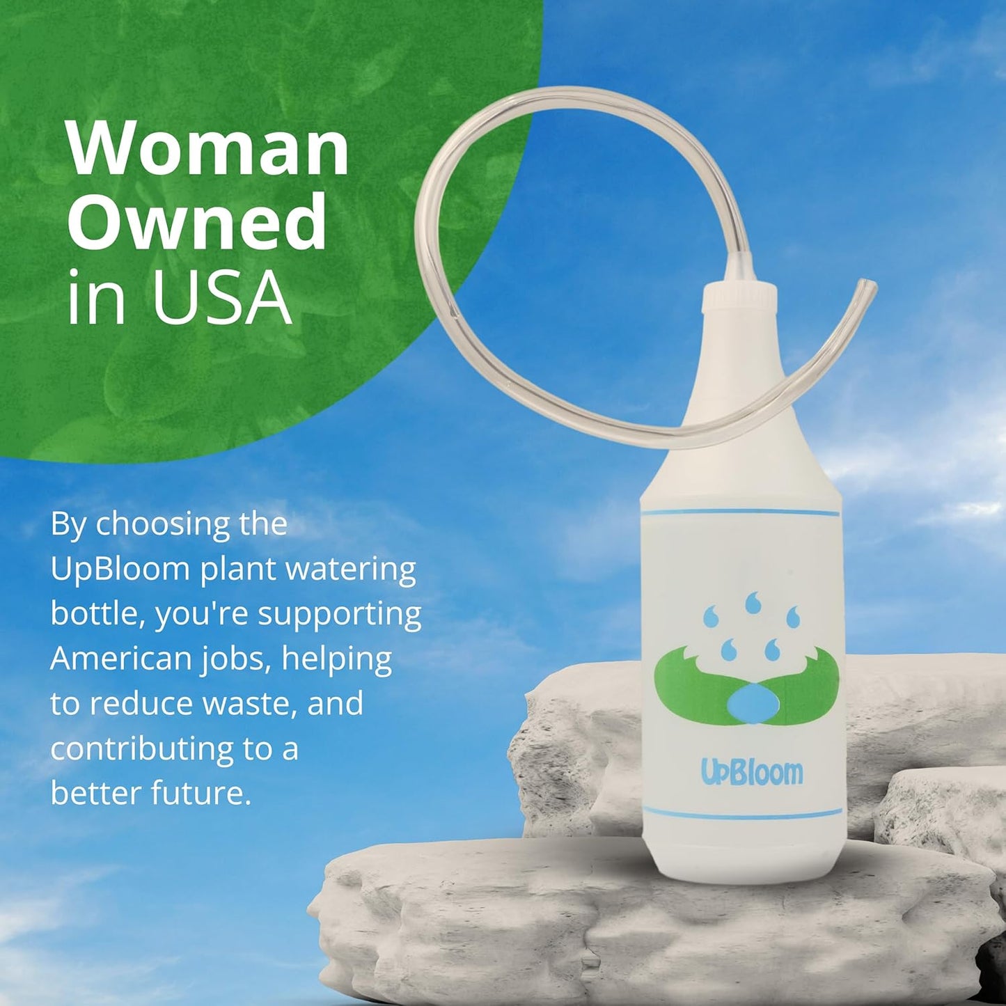 UpBloom - 32 Oz Squeeze Bottle for Hanging Plants, Squirt Bottle/Water Container for Outdoor/Indoor Made in USA - Great Alternative for Can (2-Pack)