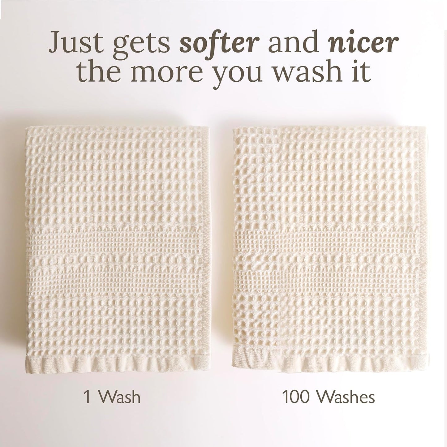 GILDEN TREE Waffle Towel Set Quick Dry Thin | 2 Bath Towels | 2 Hand Towels | 2 Washcloths, Classic Style (Seafoam)